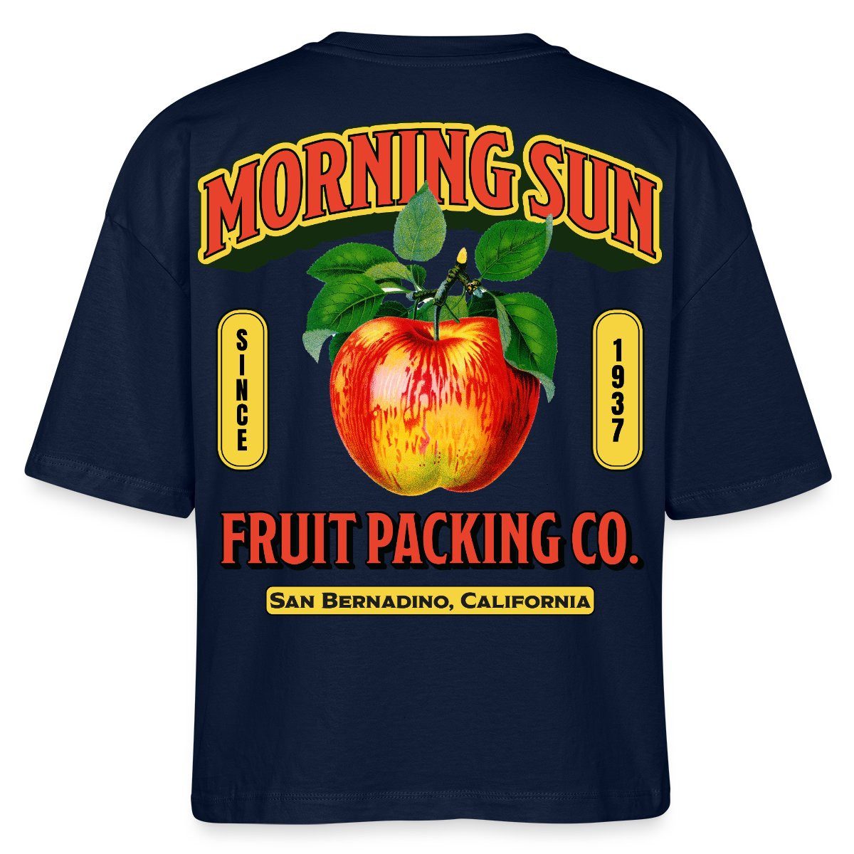 T-Shirt Retro Apfel Print Boxy Shirt Damen