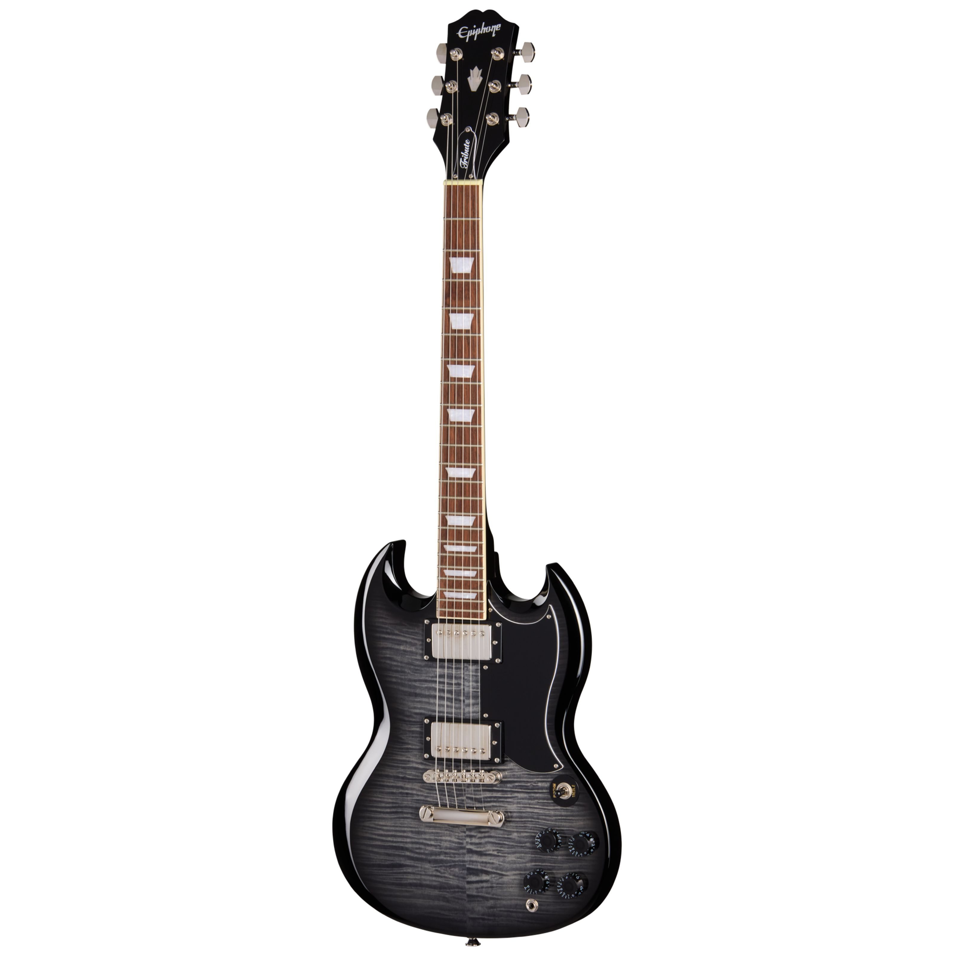 Epiphone E-Gitarre, E-Gitarren, Double Cut Modelle, SG Tribute Plus Ebony Burst - Double Cut Modelle