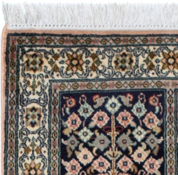 Seidenteppich Seidenteppich - Kaschmir Seide - 95 x 64 cm - mehrfarbig, morgenland, rechteckig, Höhe: 4 mm, Wohnzimmer, Handgeknüpft, Einzelstück mit Zertifikat
