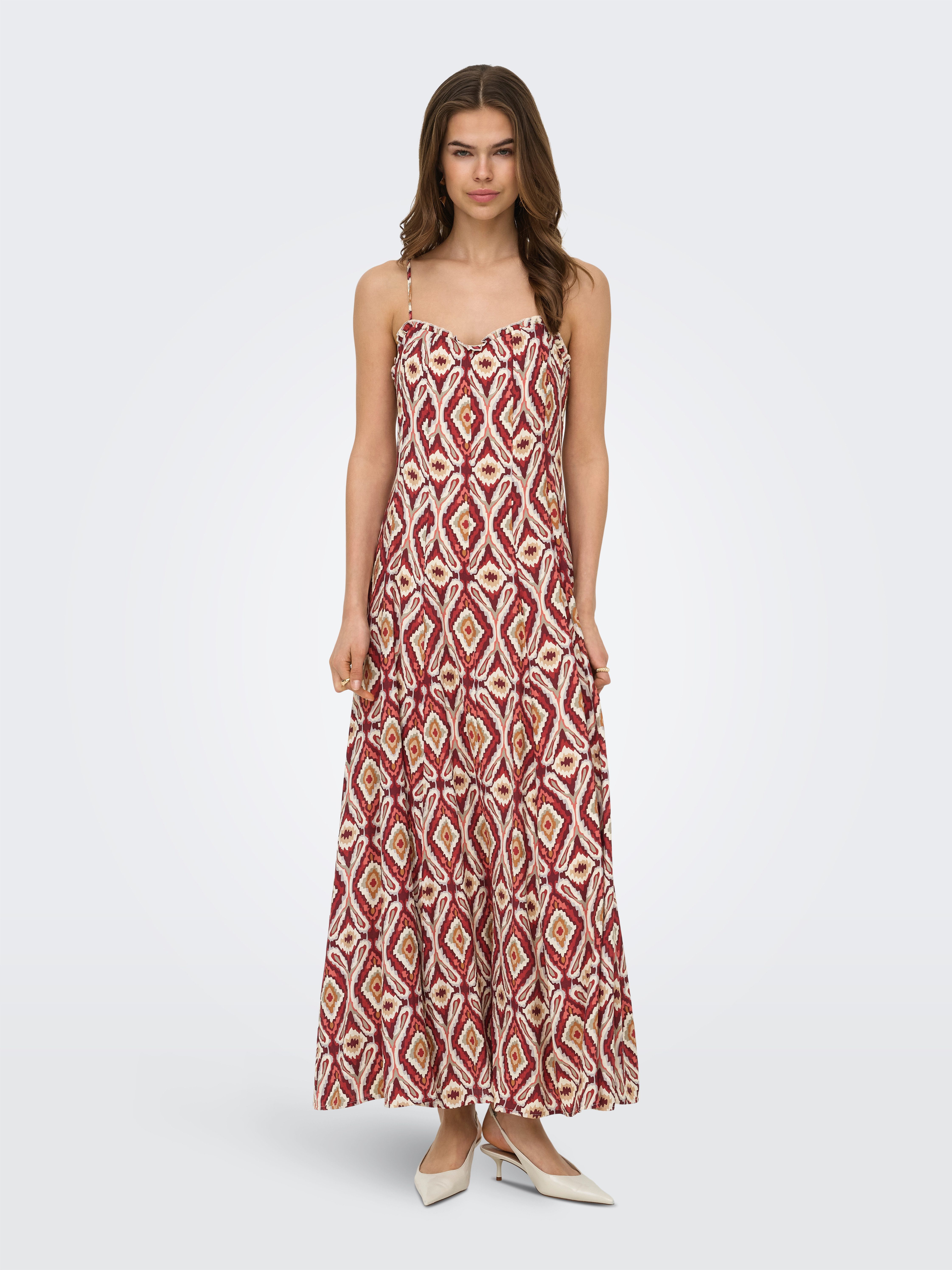 ONLY Sommerkleid ONLSTACY MIKASI LONG STRAP DRESS WVN Viskosemischung