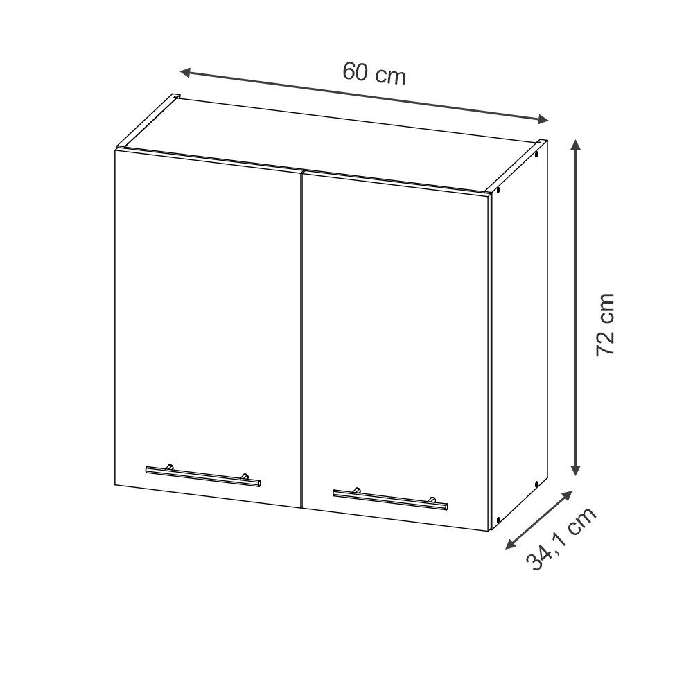 Vicco Hängeschrank Fame-Line, Dunkelblau Hochglanz/Weiß, 60 cm (1-St)