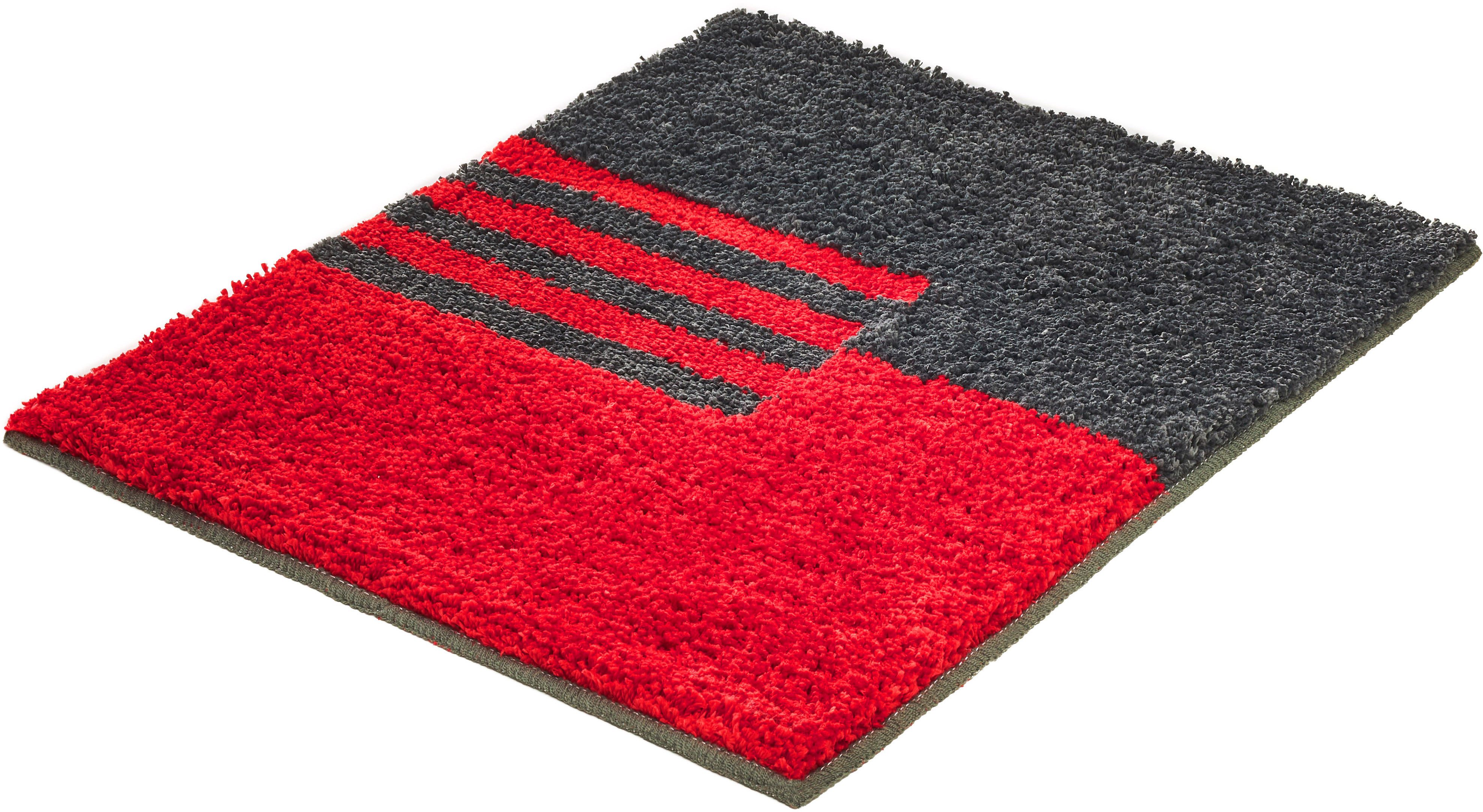 Kleine Wolke Badematte »Dynamic«, Badvorleger, Badezimmer Teppich, Höhe 20 mm, rutschhemmend beschichtet, fußbodenheizungsgeeignet, Polyester, rechteckig, Badteppich, modernes geometrisches Design