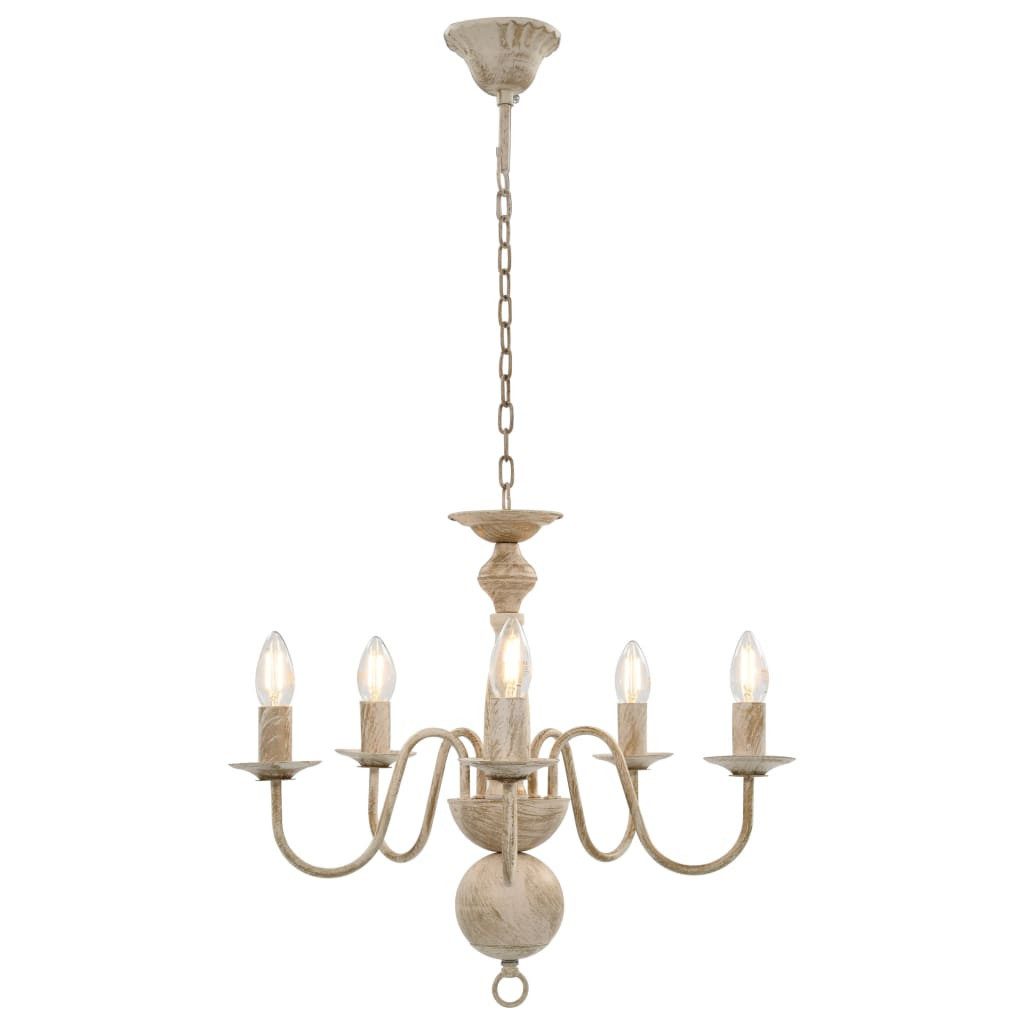 furnicato Kronleuchter Ausgefallener 50 x 45 cm in Antik-Weiß