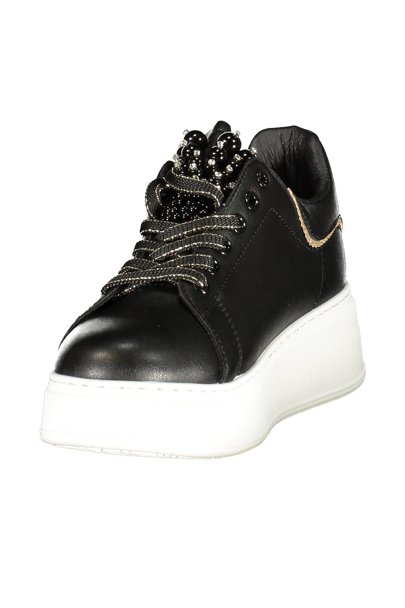 Laura Biagiotti Sneaker Elegante Damensneaker in Schwarz mit Perlen und