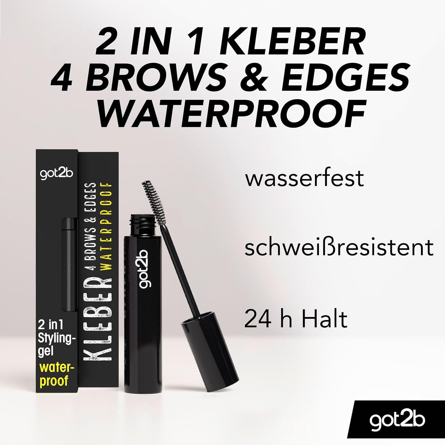 got2b Augenbrauen-Gel 2in1 Stylinggel Kleber 4 Brows & Edges Waterproof 16ml, 1-tlg., für bis zu 24h Halt