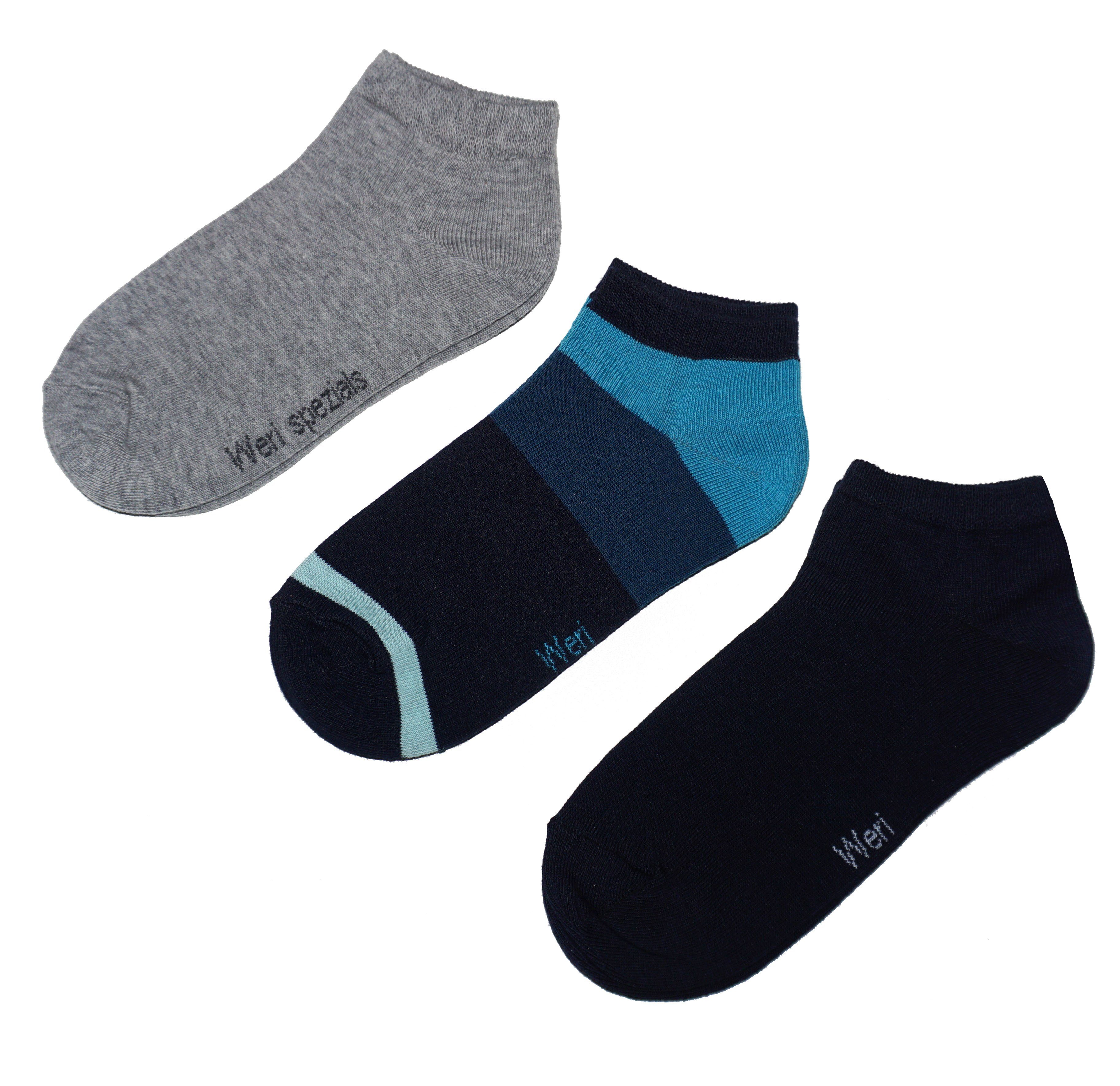 WERI SPEZIALS Strumpfhersteller GmbH Sneakersocken Sneakersocken 3-er Pack Kinder Erwachsene >Sport Modern< Baumwolle (Set) 3er-Pack