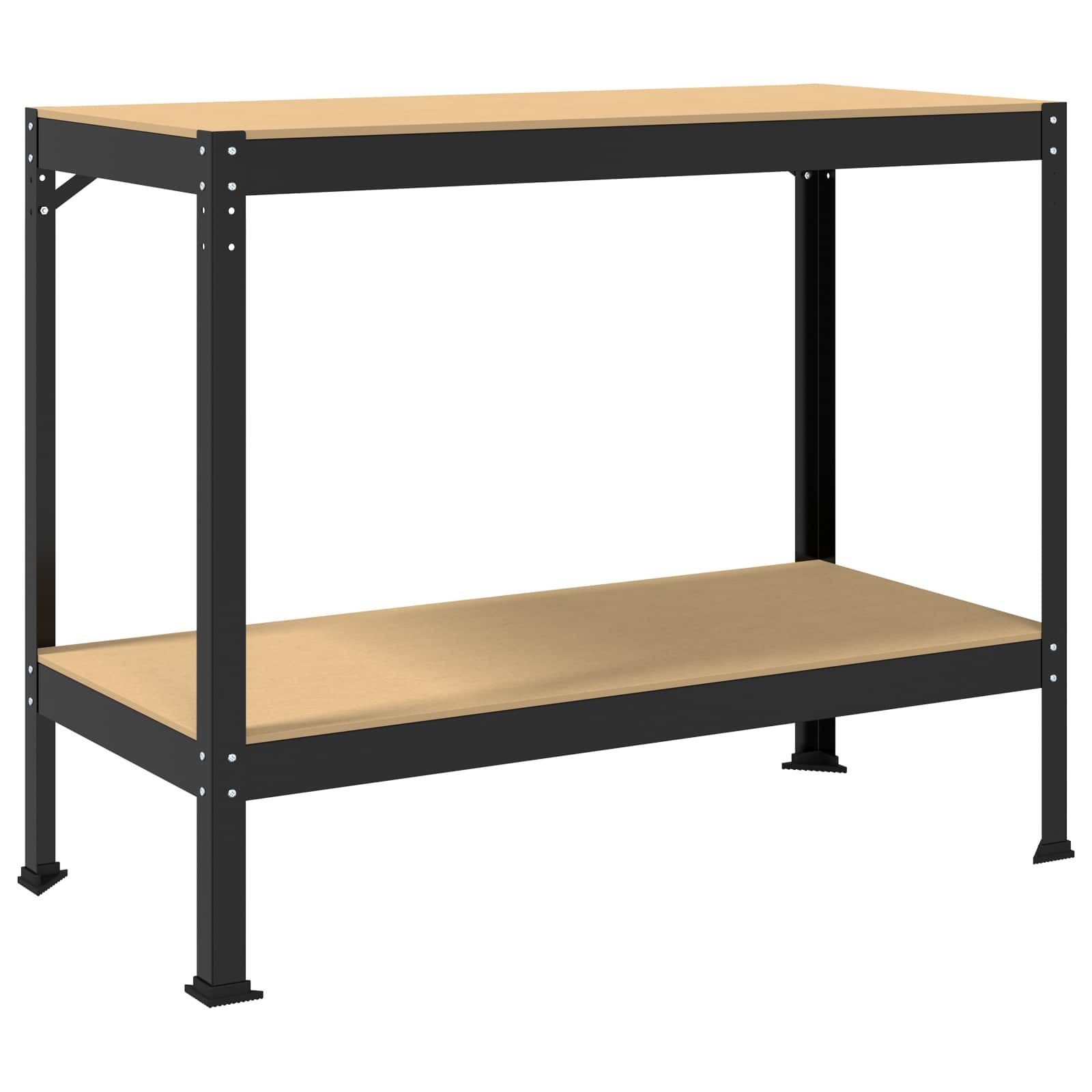 vidaXL Werkbank Werkbank Schwarz 115 x 55 x 91 cm Sperrholz und Metall