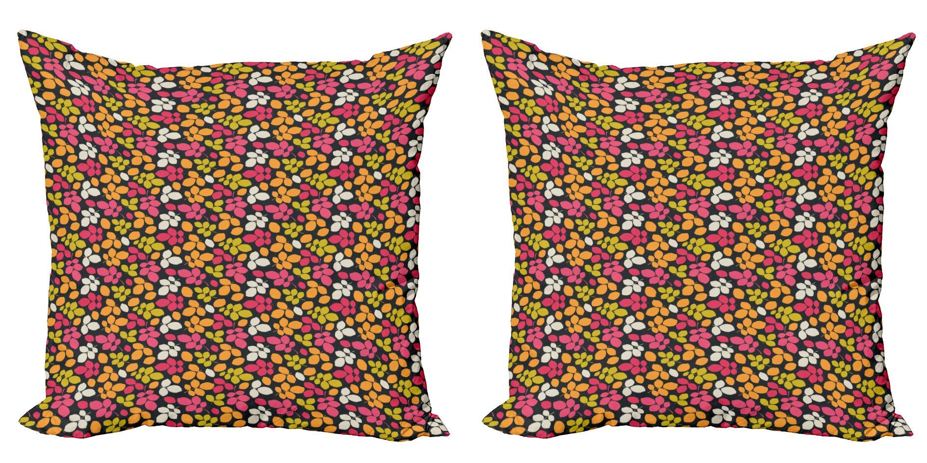 Kissenbezüge Modern Accent Doppelseitiger Digitaldruck, Abakuhaus (2 Stück), Blätter Bunte Silhouette Blätter