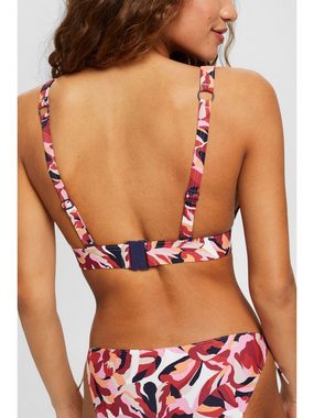 Esprit Triangel-Bikini-Top Wattiertes Bikini-Top mit floralem Print