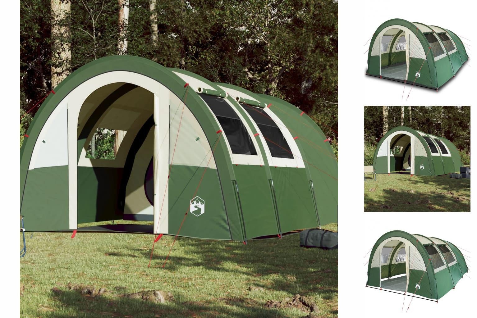 vidaXL Kuppelzelt Zelt Campingzelt Familienzelt Freizeitzelt 4 Personen Grün 405x170x106