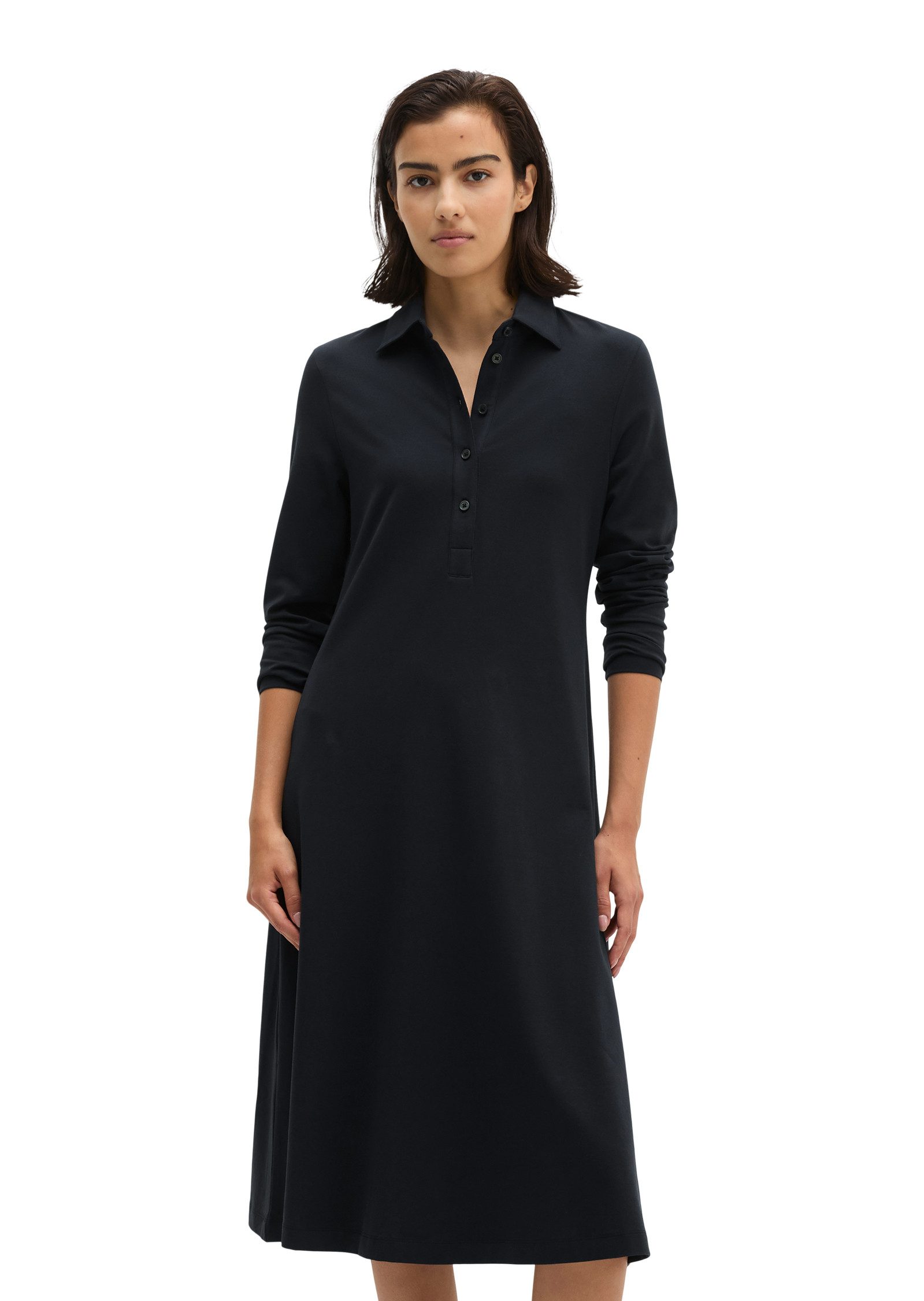 Marc O'Polo Hemdblusenkleid aus Single Jersey mit Paper-Finish