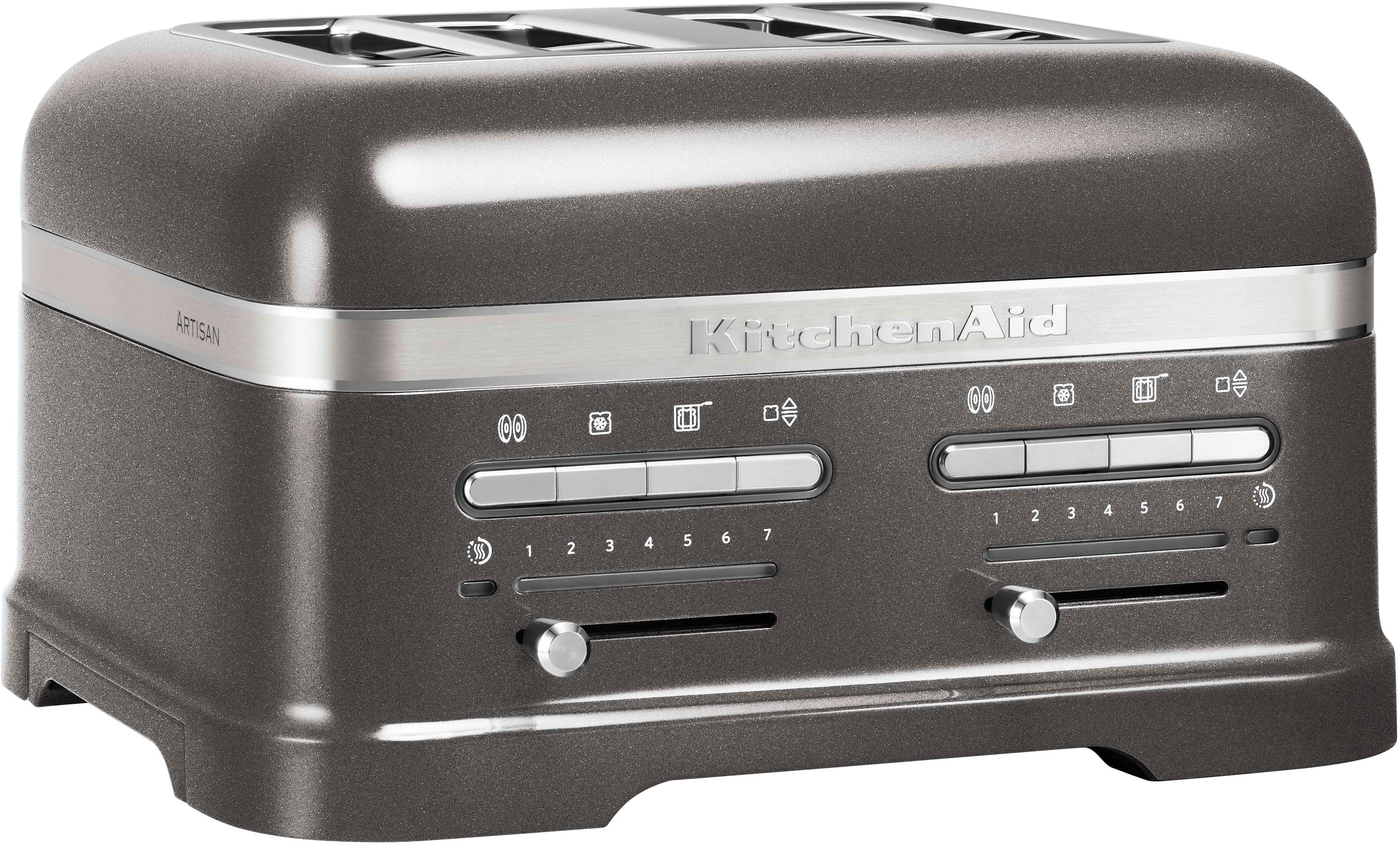 KitchenAid Toaster Artisan 5KMT4205EMS MEDALLION-SILBER, 4 kurze Schlitze, für 4 Scheiben, 2500 W, mit Sandwichzange