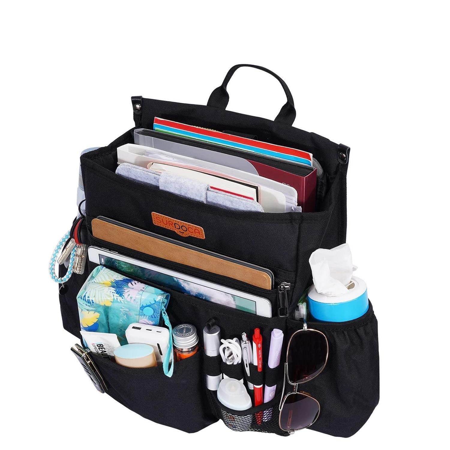 LuxusKollektion Auto-Rückenlehnentasche Vordersitz Organizer Laptopfach verstellbarer Gurt 9 Taschen