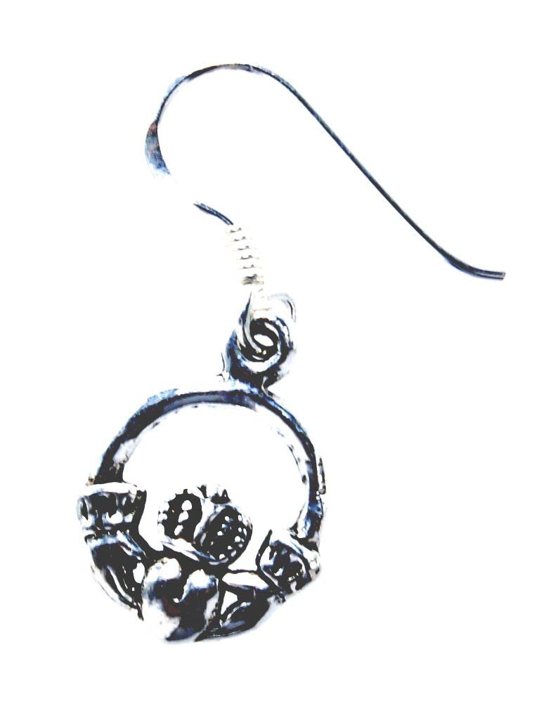 Ohrhänger-Set Silber Leather Hochzeitssymbol Ohrhänger of Irland Hochzeit Claddagh 925 Kiss