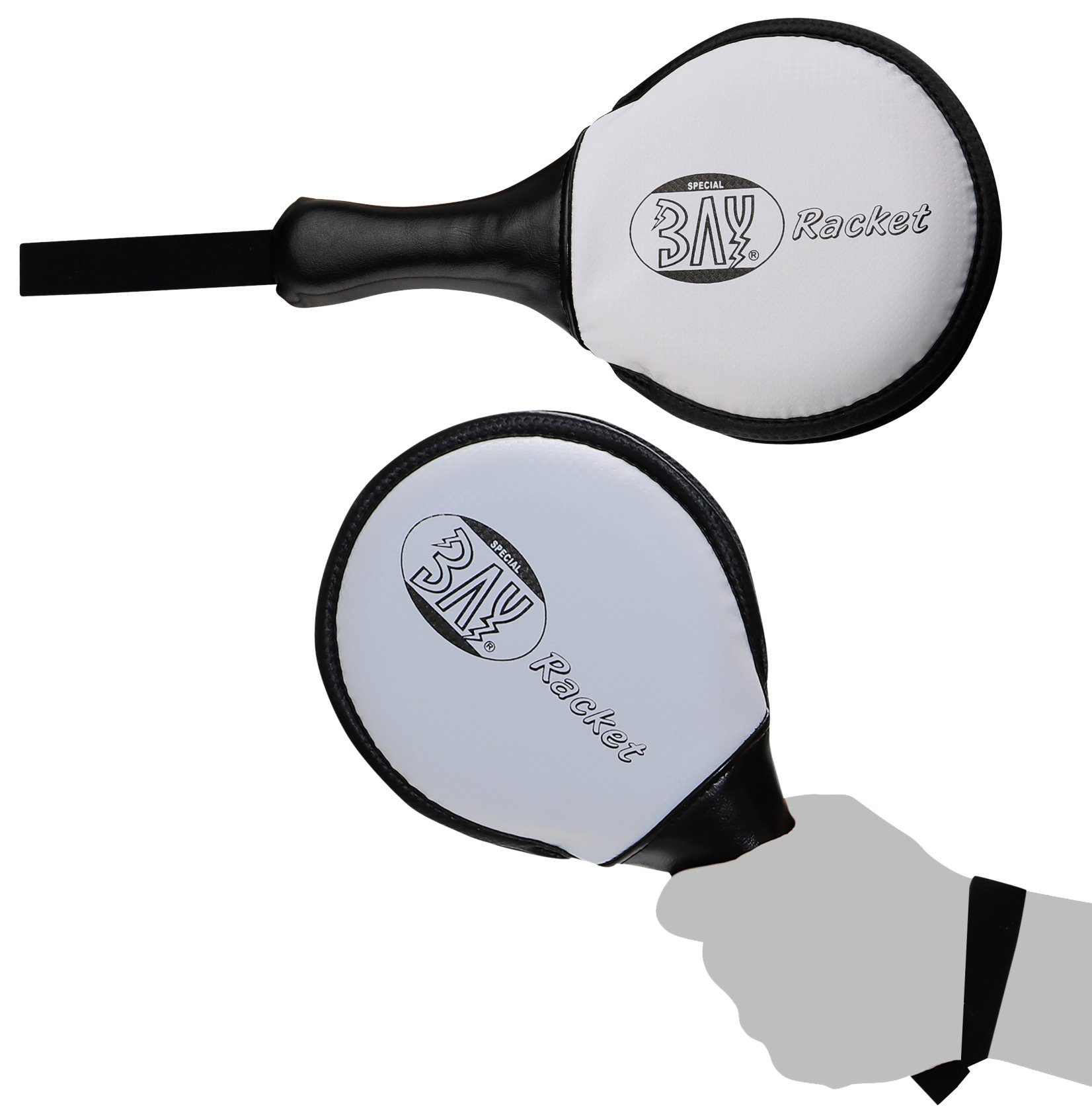 BAY-Sports Boxsack Handpratze Coach Paddle Racket Mitt Schlagpolster Schlagkissen Pratzen (1 Stück), Reaktionstraining Boxen Kickboxen Krav Maga Karate Taekwondo Thaiboxen