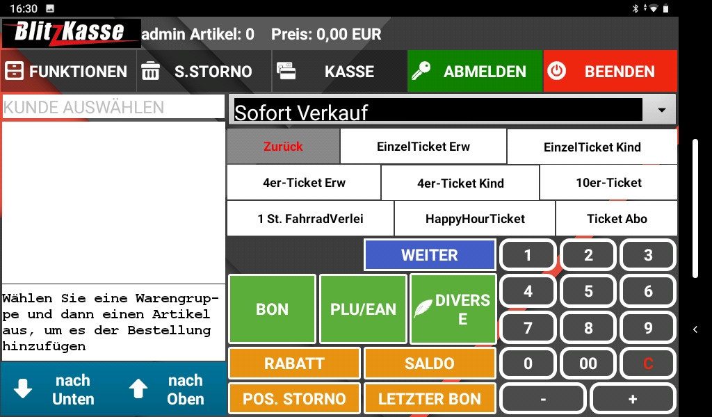BlitzKasse Kassensystem 10" Mini Gastro Kasse für Restaurant, Cafe, Bar, Imbiss, Eisdiele