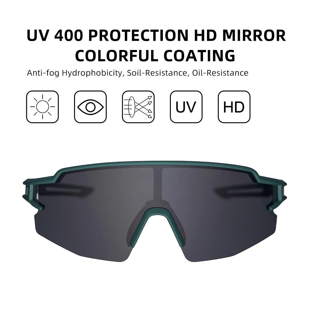 ROCKBROS Fahrradbrille Sport Sonnenbrille für Männer und Frauen, (photochromatisch Sonnenbrille, 1-St., Gummi-Nasenpads), UV Schutz 400