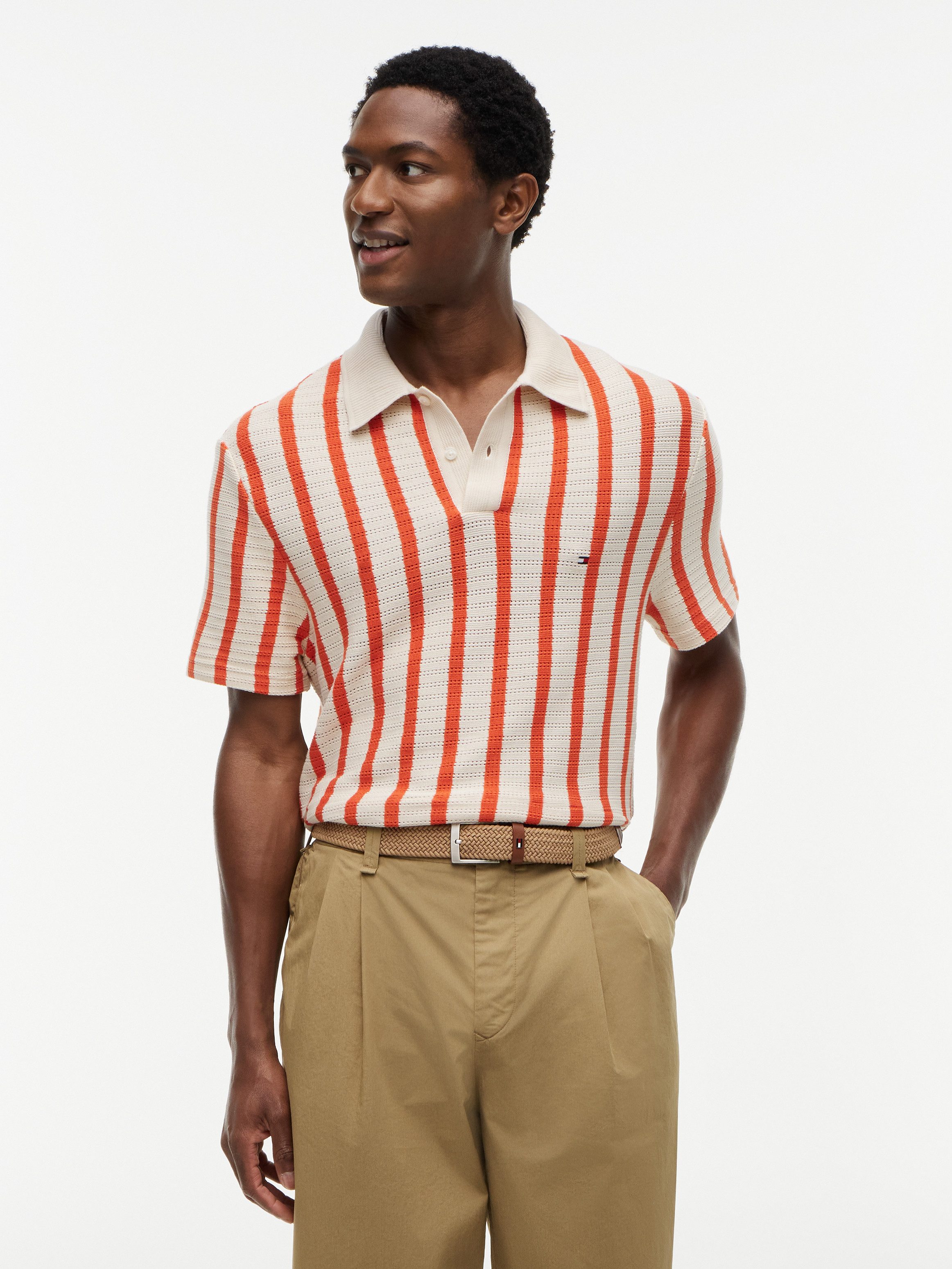 Tommy Hilfiger Poloshirt OPEN KNIT RELAXED FIT POLO aus Lochstrick, relaxed – Bild 2 von 5