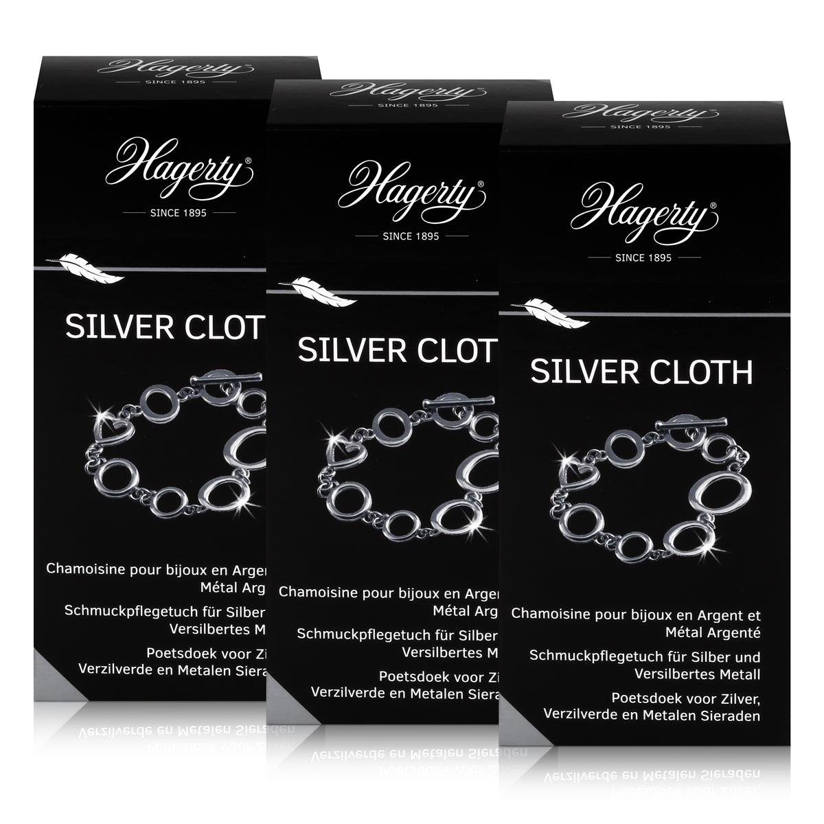 Hagerty Hagerty Silver Cloth – Schmuckpflegetuch für Silber 36x30cm (3er Pack) Reinigungstücher