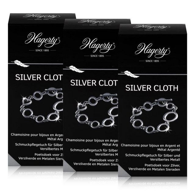 Hagerty Hagerty Silver Cloth – Schmuckpflegetuch für Silber 36x30cm (3er Pack) Reinigungstücher