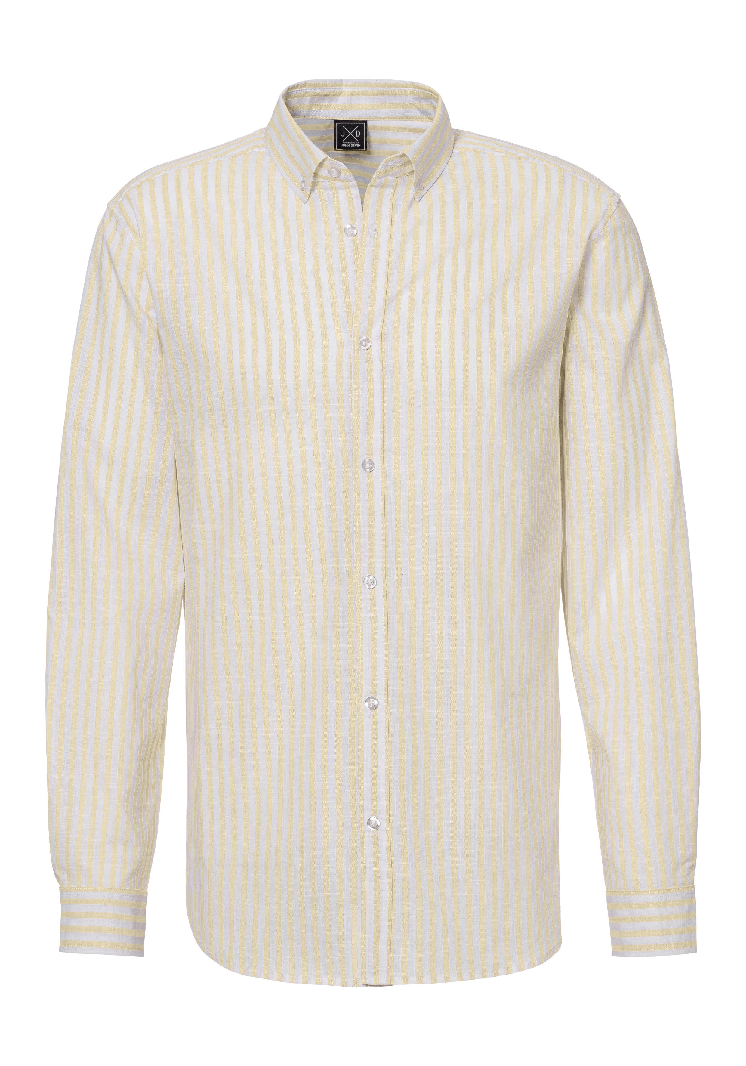 John Devin Langarmhemd Regular Fit Streifenhemd mit Button-down-Kragen, aus reiner Baumwolle. € 39,99