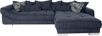 INOSIGN Ecksofa Diwan L-Form, für bis zu 140 kg pro Sitzfläche, mit vielen Kissen und Faltenwurf