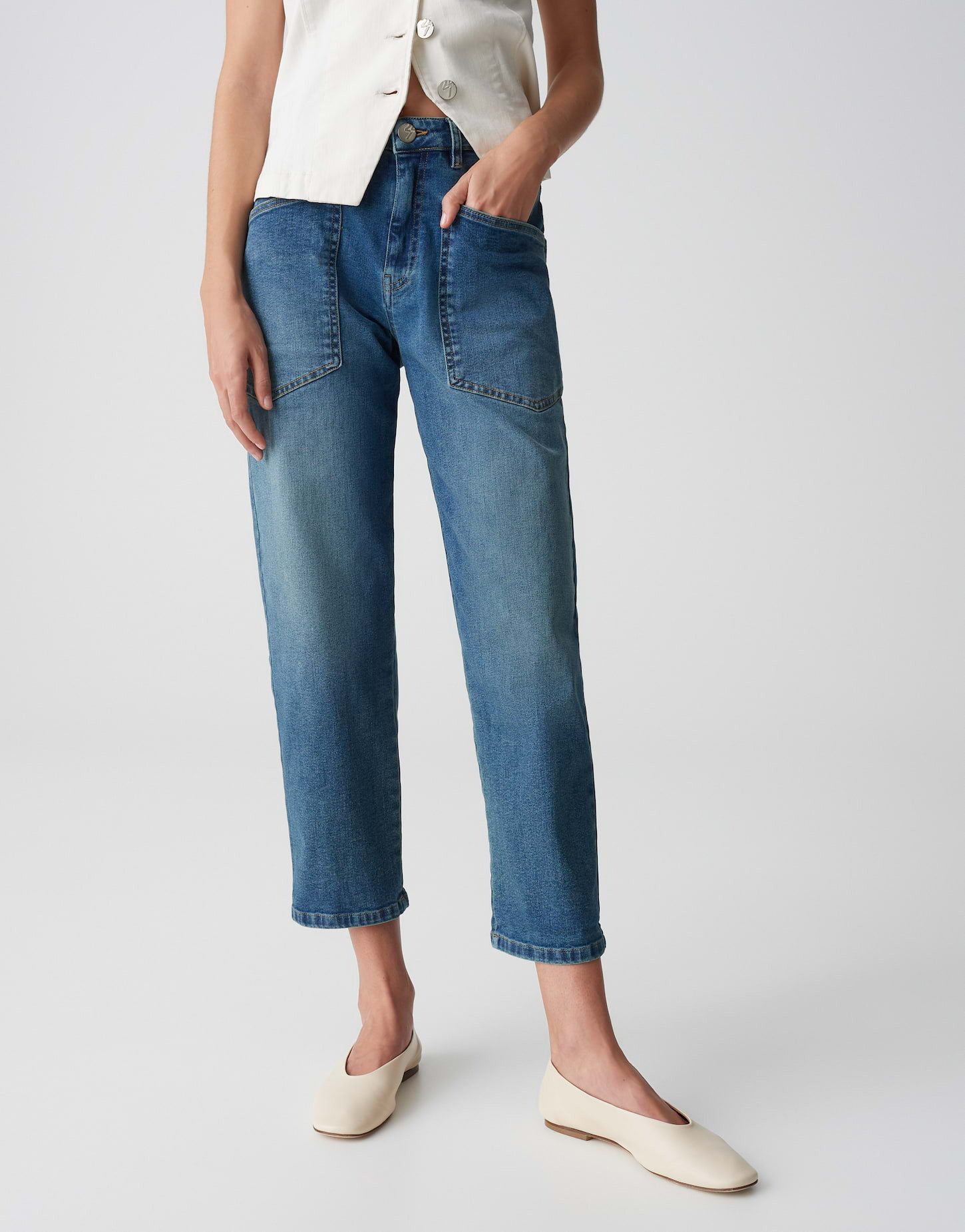 OPUS Relax-fit-Jeans LISSIE CARGO Mid Rise mit Base Stretch