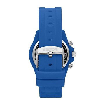 Sector Multifunktionsuhr Sector Herren Armbanduhr Multifunktion, Herren Armbanduhr rund, groß (ca. 44mm), Silikonarmband blau, Fashion