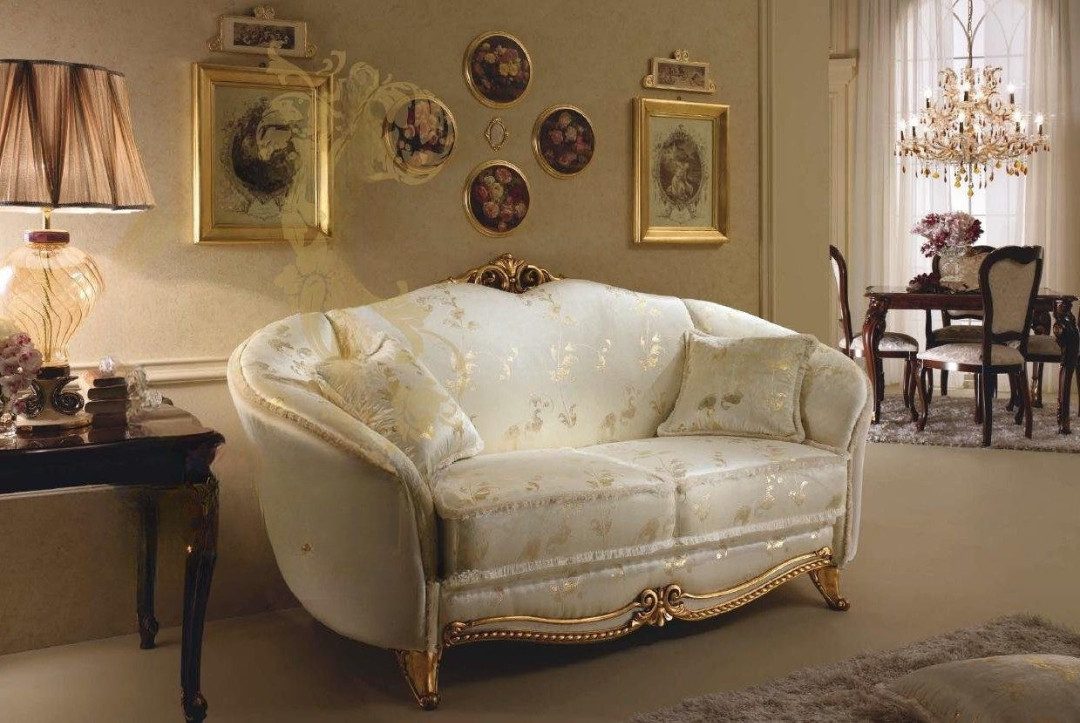 Xlmoebel 3-Sitzer Arredoclassic Sofa im Barockstil mit detaillierten Schnitzereien, Hergestellt In Italy