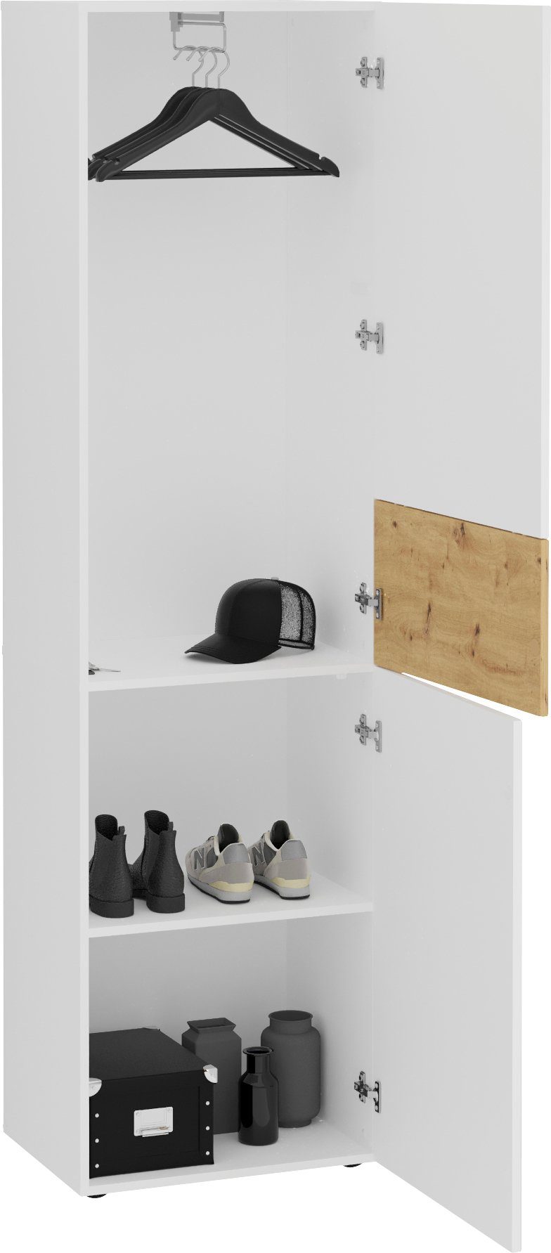 FMD Garderobenschrank Belm Garderobenschrank mit Kleiderauszug und 2 Türen, 55 cm – Bild 4 von 5