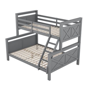 Celya Etagenbett Etagenbett mit Leiter und Sicherheitsgeländer,90(140)x200cm, umbaubar in 2 getrennte Betten, Holzbett für Kinder
