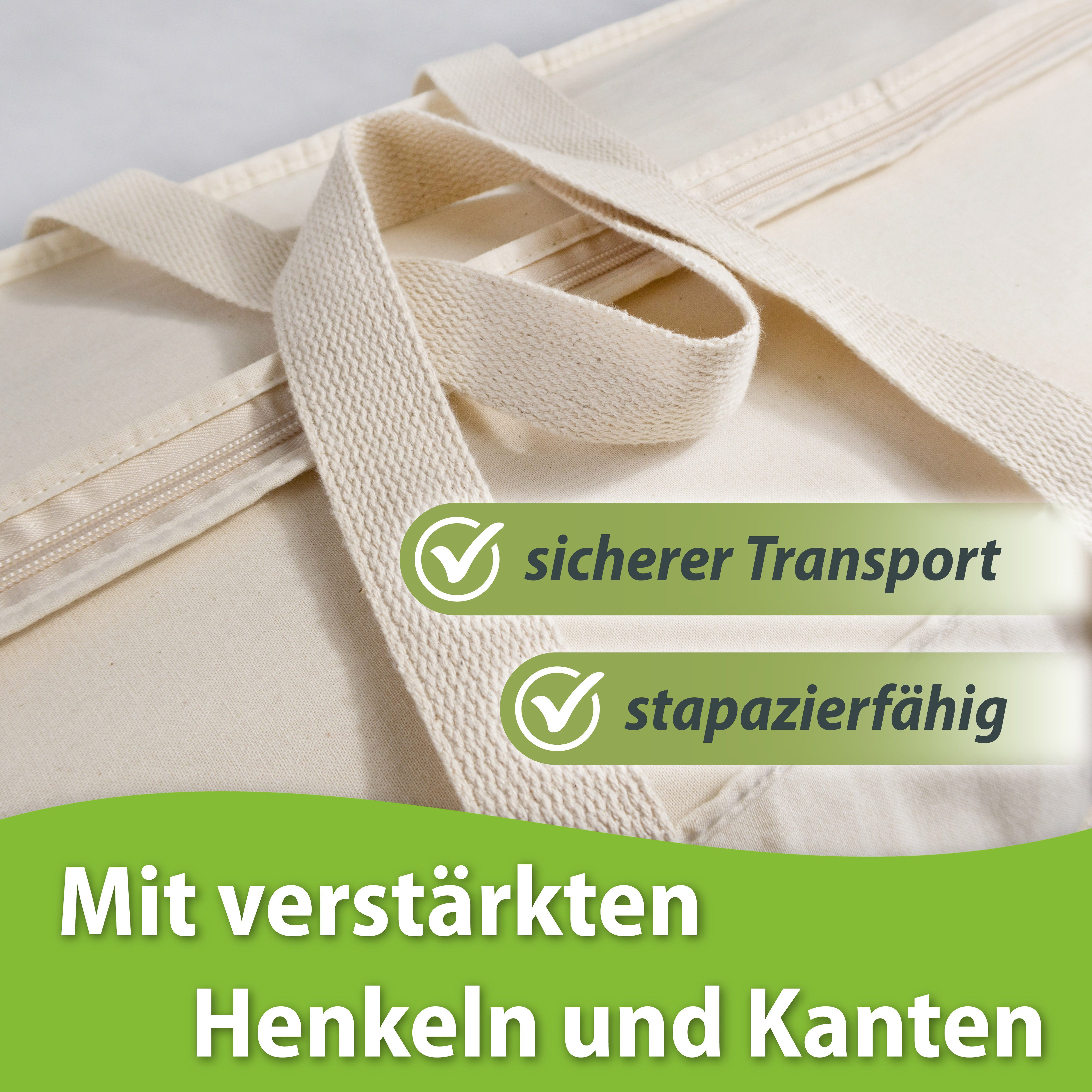 franknatur Aufbewahrungstasche (2-tlg), aus 100% Baumwolle, leicht, stapazierfähig