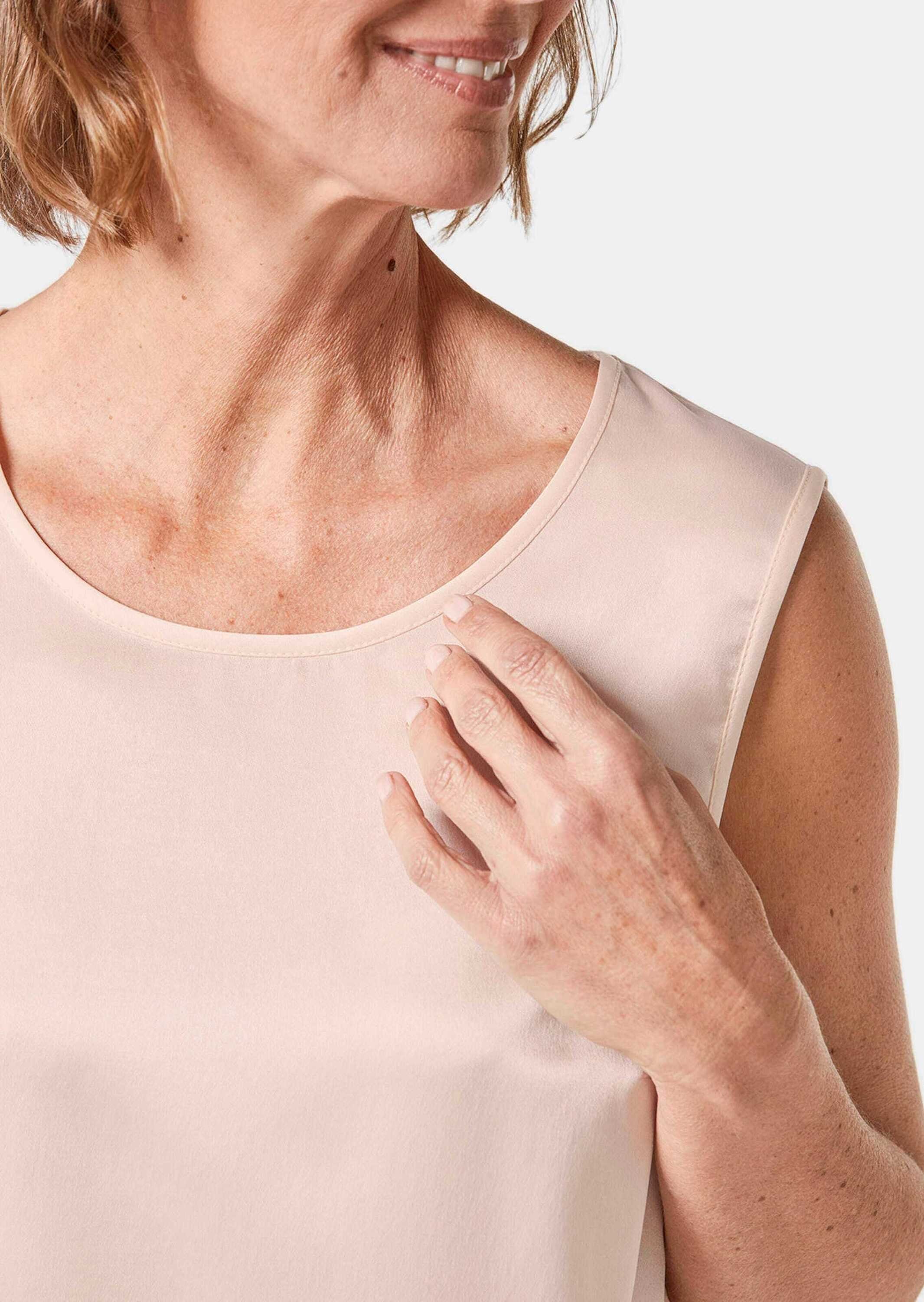 GOLDNER Shirttop Kurzgröße: Top aus feinster Seidenmischung