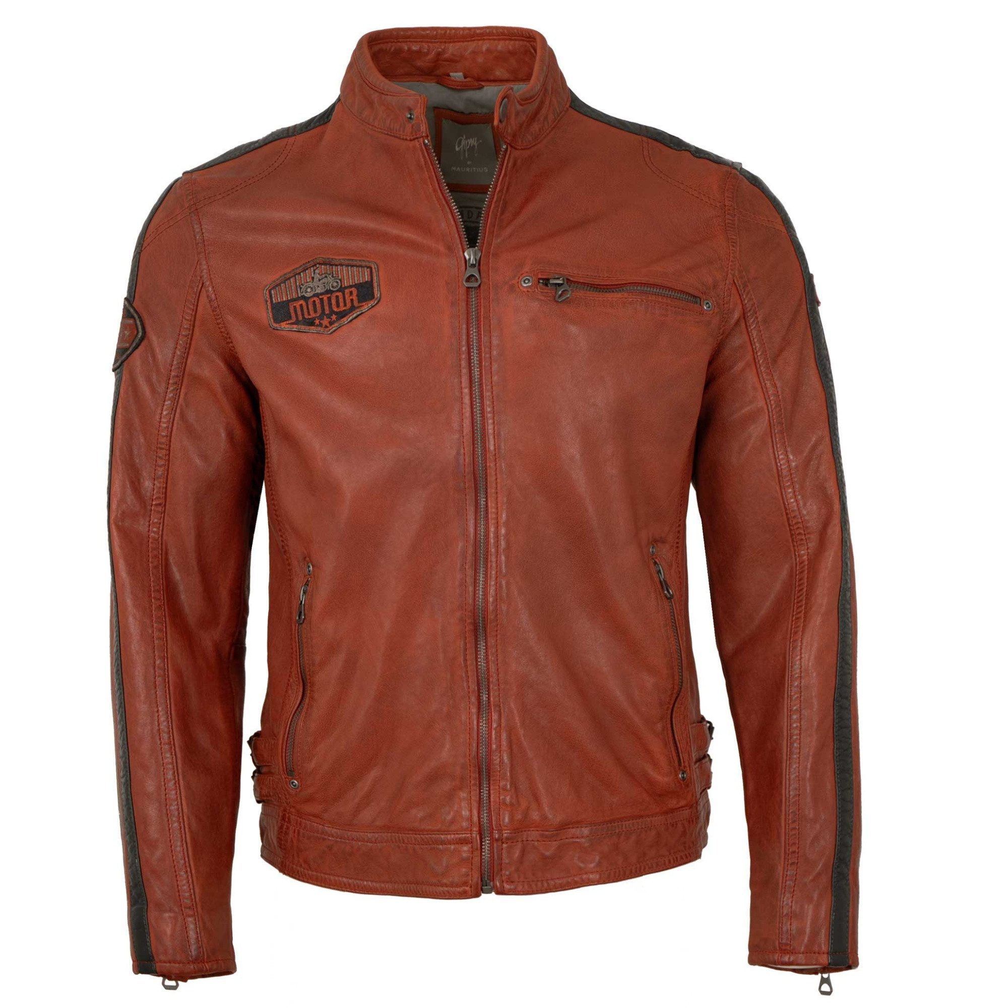 Gipsy by Mauritius Lederjacke GMRic Gipsy by Mauritius - Herren Lederjacke Lammnappa dark orange