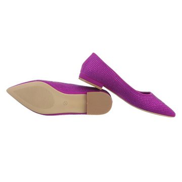 Ital-Design Damen Schlupfschuhe Elegant Ballerina Blockabsatz Klassische Ballerinas in Lila