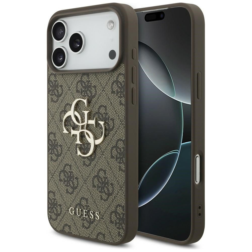 Guess Handyhülle iPhone 18 Pro Max Big Logo Metall Schutzhülle Case Kunstleder 6,9 Zoll, Kantenschutz