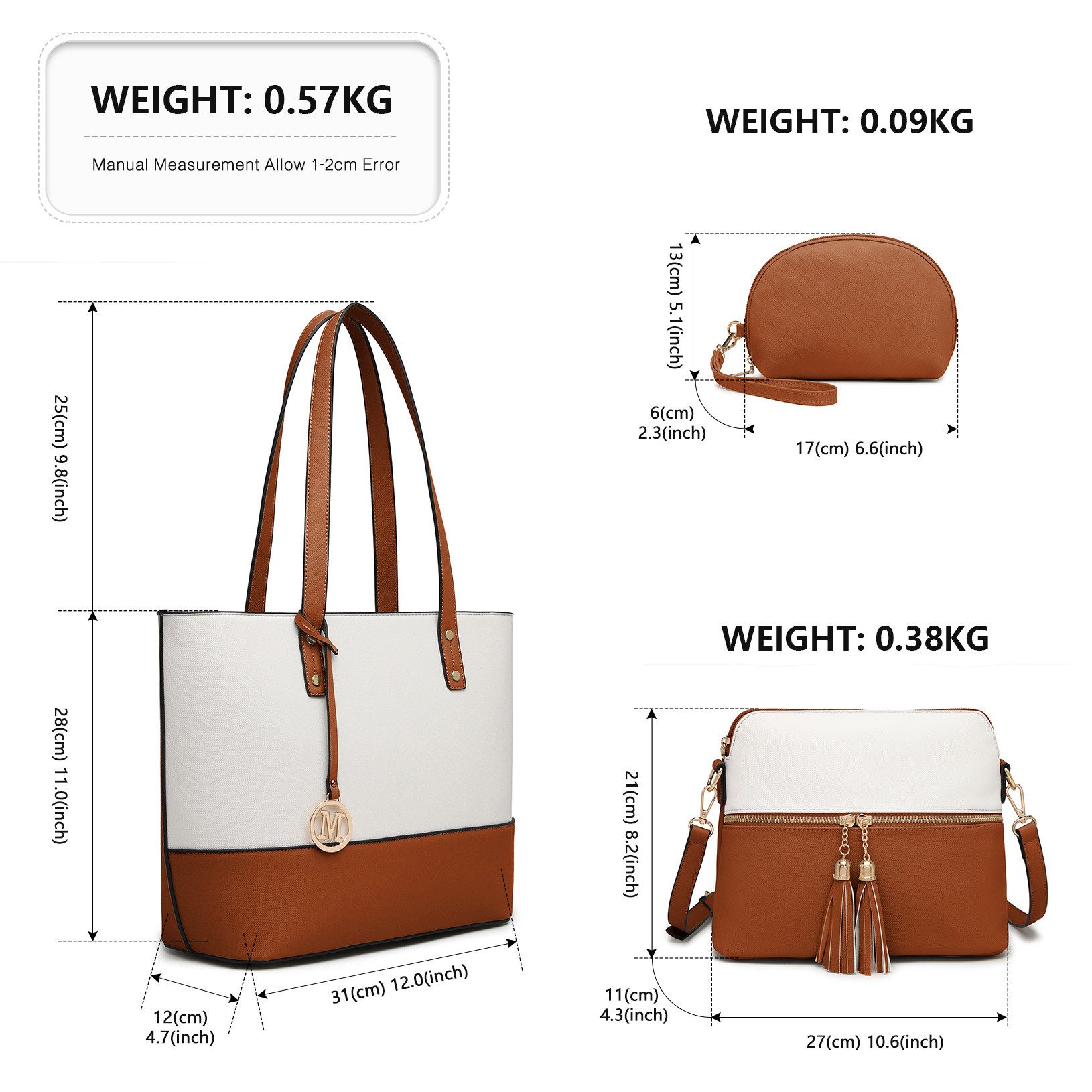 Miss Lulu Handtasche Damen 3-in-1 Handtaschen-Set günstig online kaufen