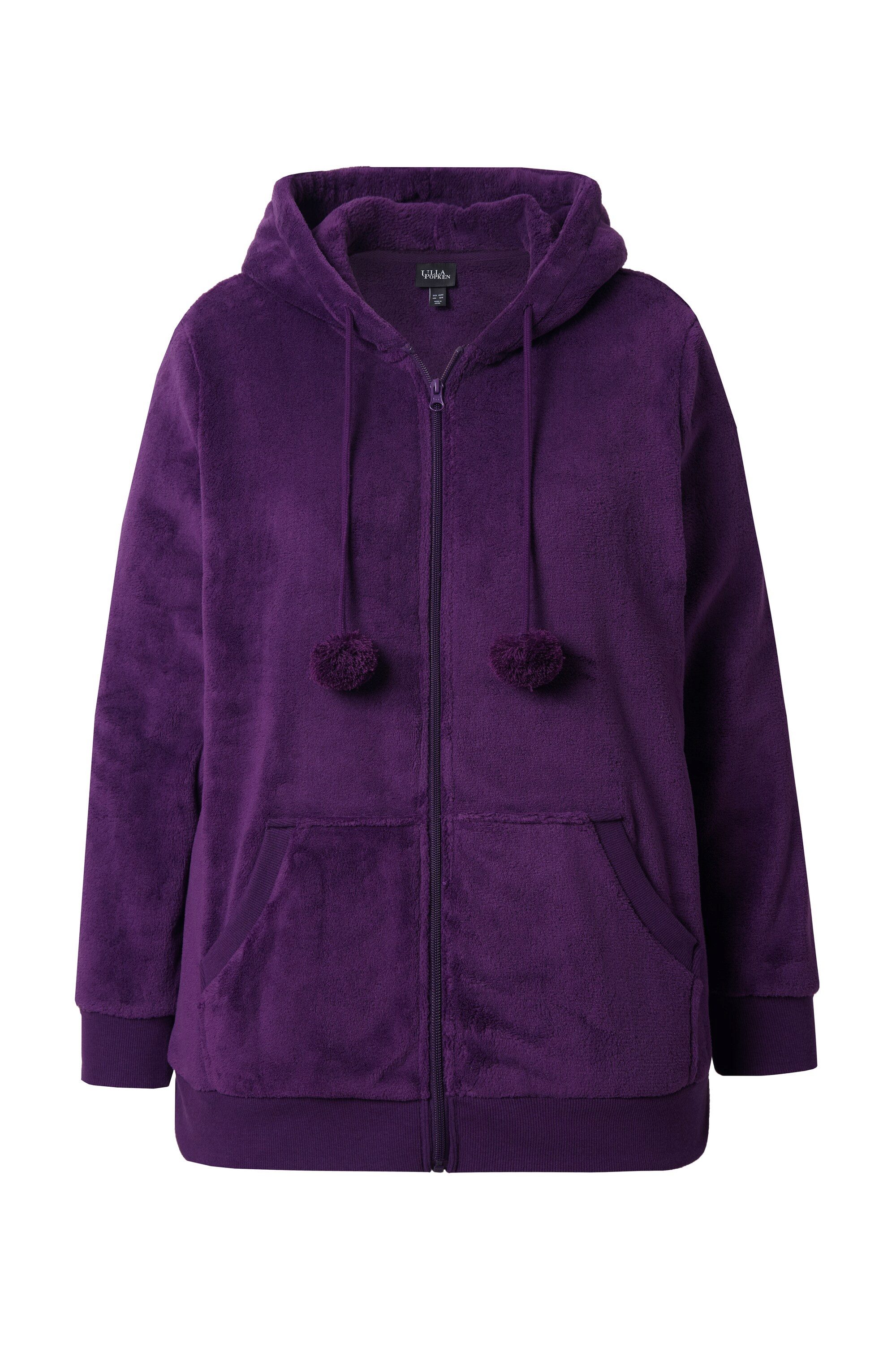 Ulla Popken Sweatjacke Homewear-Jacke Plüsch Kapuze günstig online kaufen