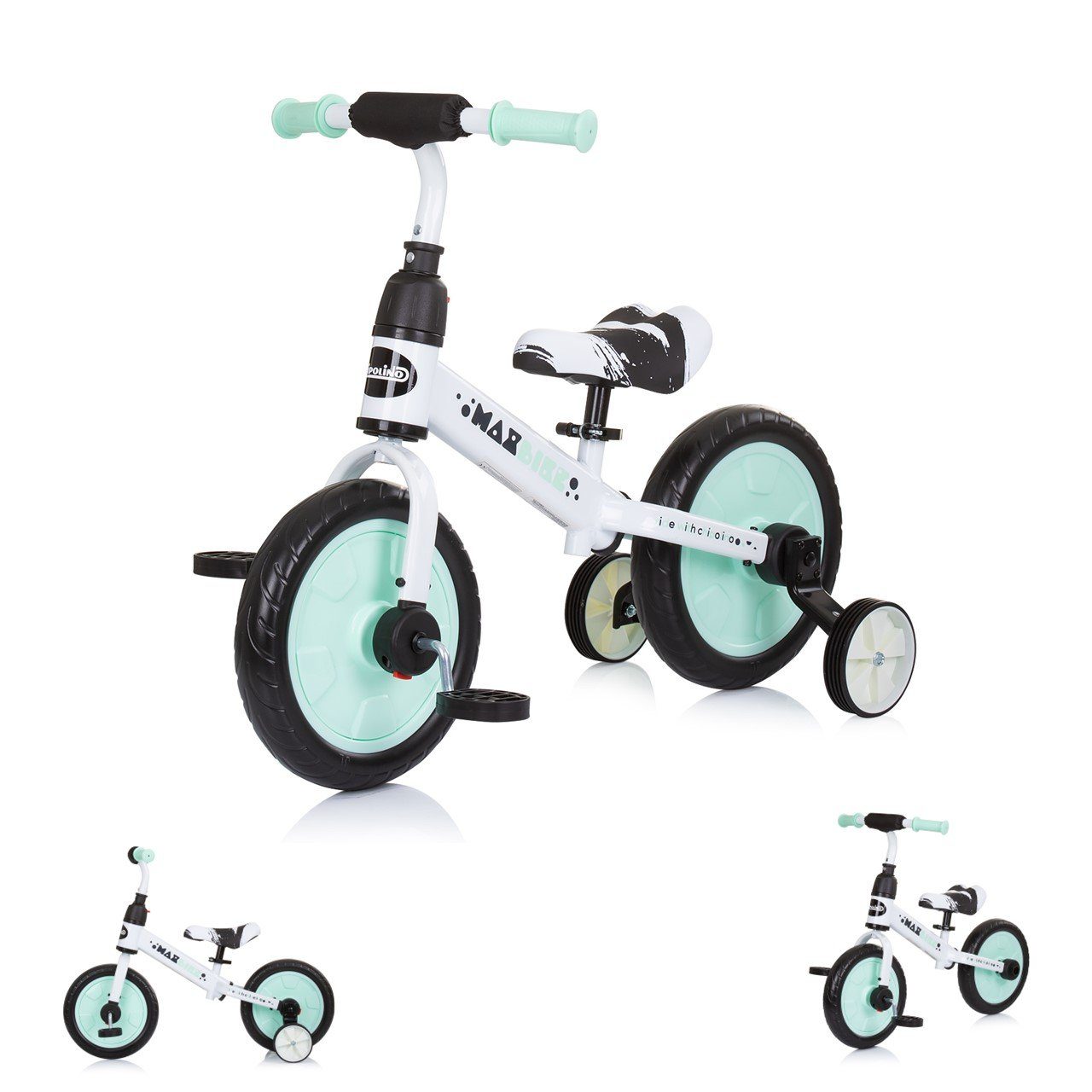 Chipolino Laufrad Dreirad, Laufrad 2 in 1 Max Bike 10 Zoll Zoll, 10 Zoll Räder, Pedale, Stützräder