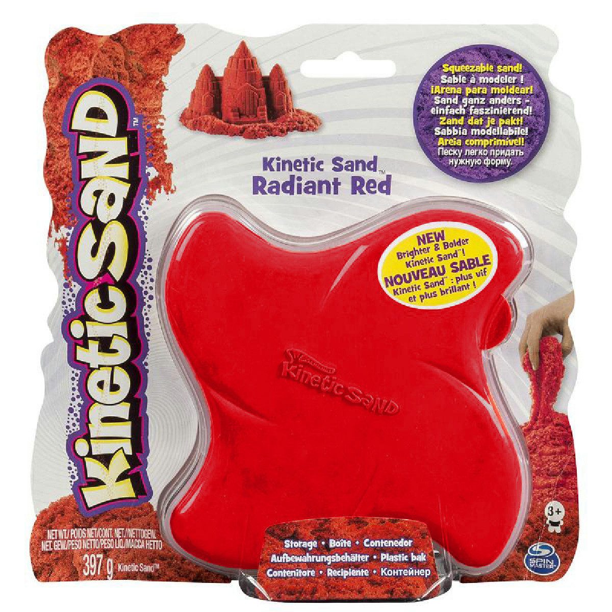 Spin Master Spielsand Kinetic Sand (rot), mit Wiederverschließbarem Behälter