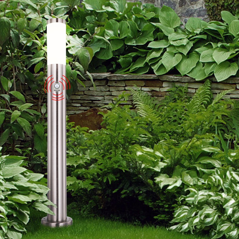 etc-shop Garten Edelstahl Wege LED Außen-Stehlampe, Wand Terrassen Außen LED Lampen Sockel Strahler