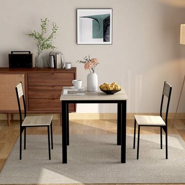 Flieks Essgruppe, (set,3-tlg), Sitzgruppe Küchentisch mit 2 Stühlen für Esszimmer Küche Wohnzimmer