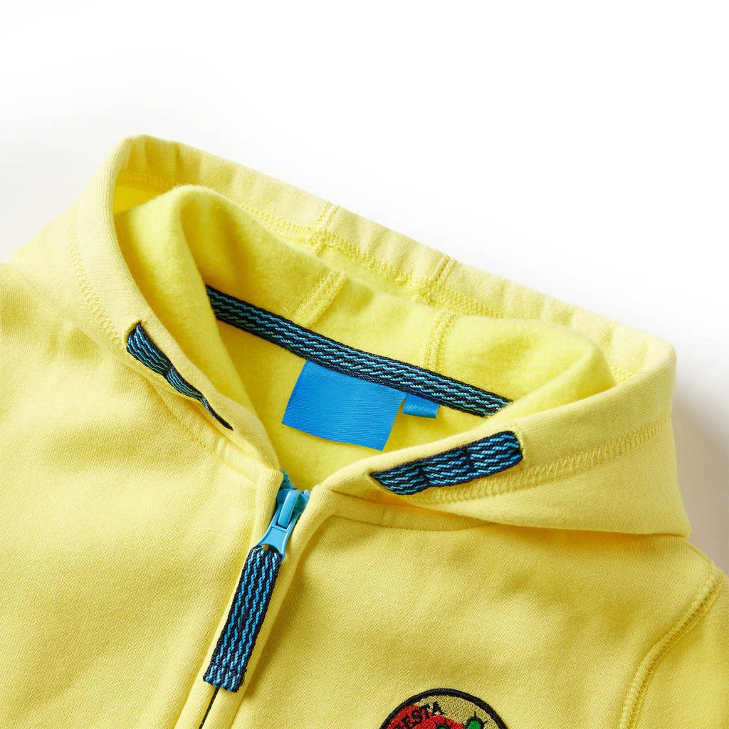vidaXL Kapuzenpullover Kinder-Kapuzenpullover mit Reißverschluss Hellgelb 104