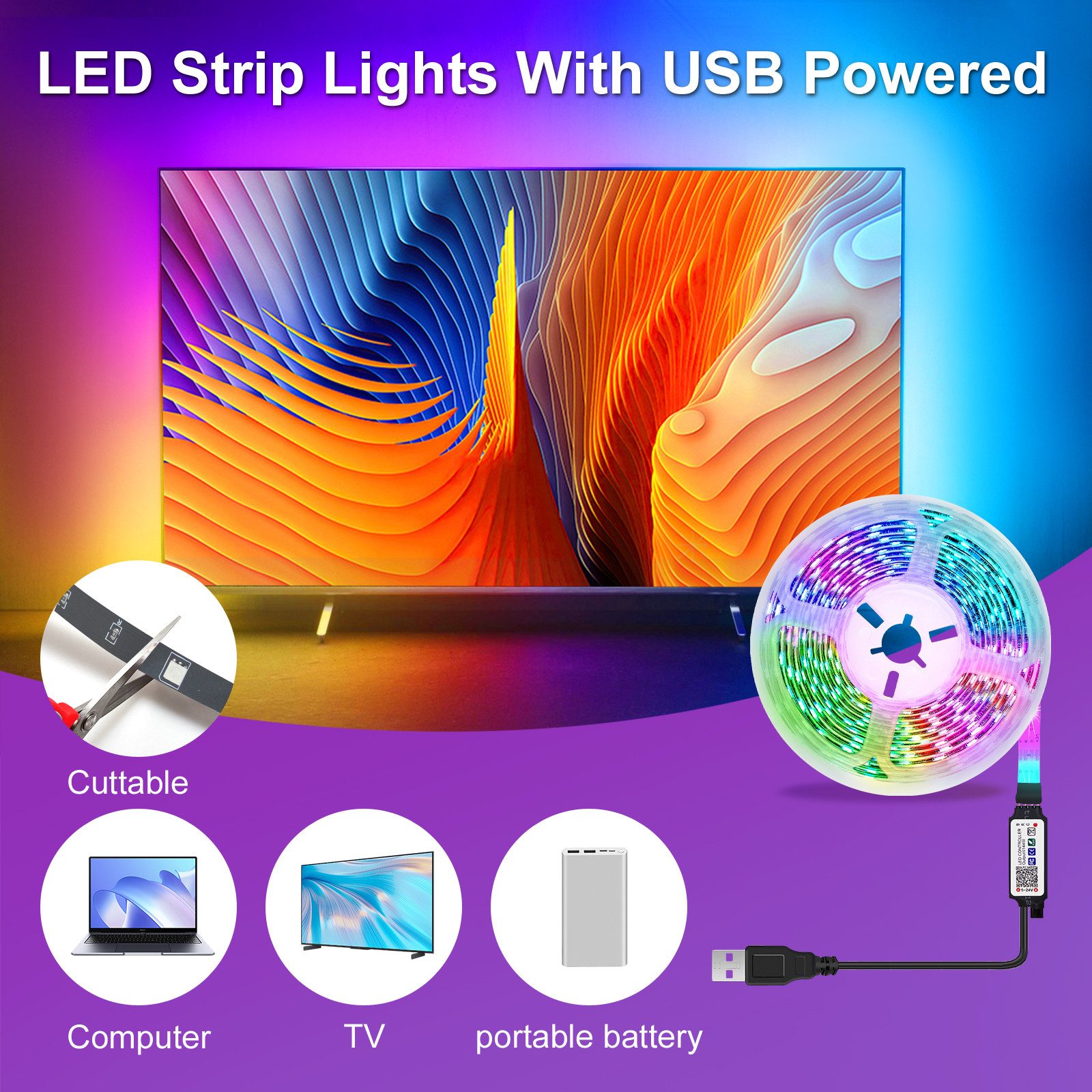 POPOLIC LED-Streifen Led Strip 15m RGB günstig online kaufen