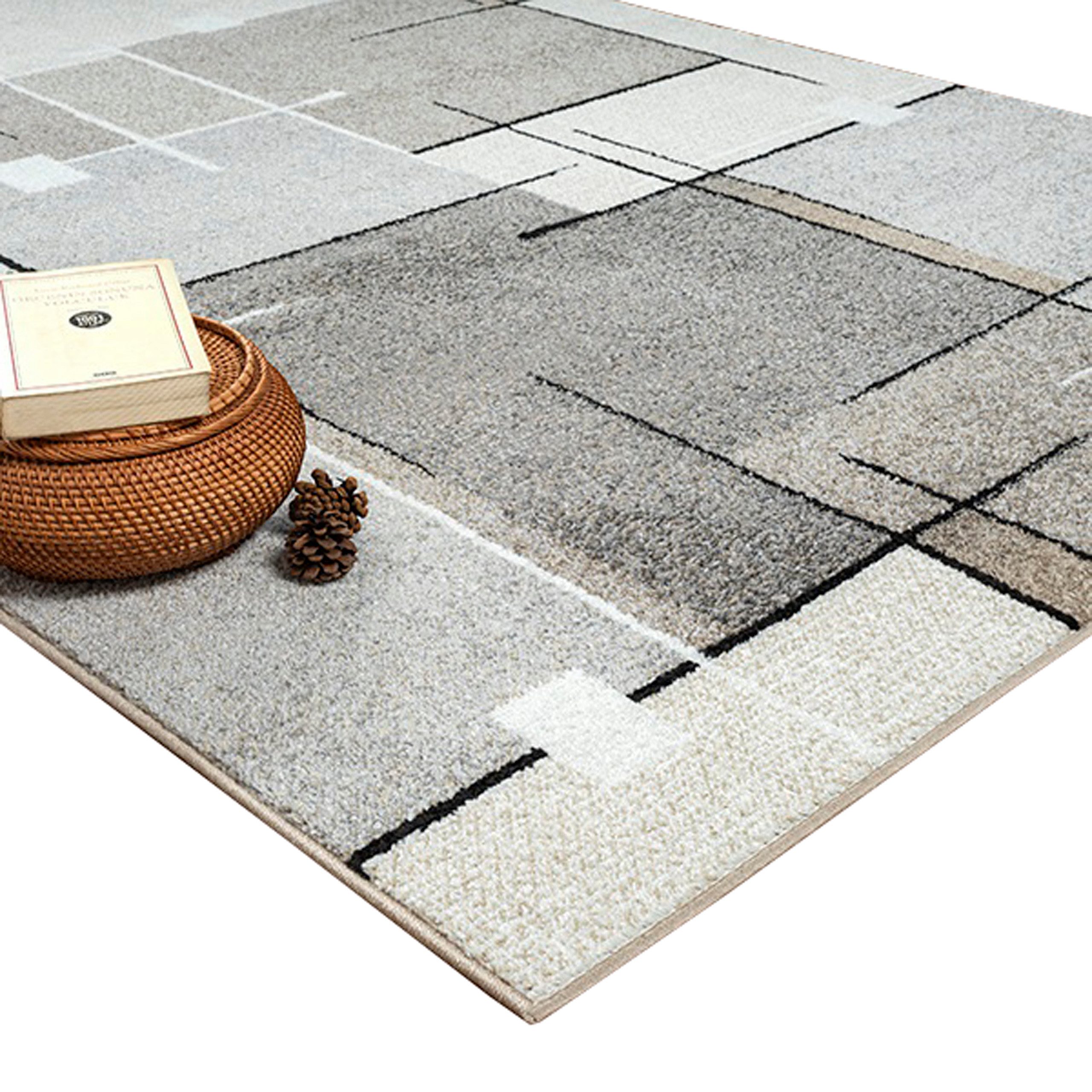 TeppichHome24 Teppich Moderner Teppich mit grafischem Muster in Beige, Grau günstig online kaufen