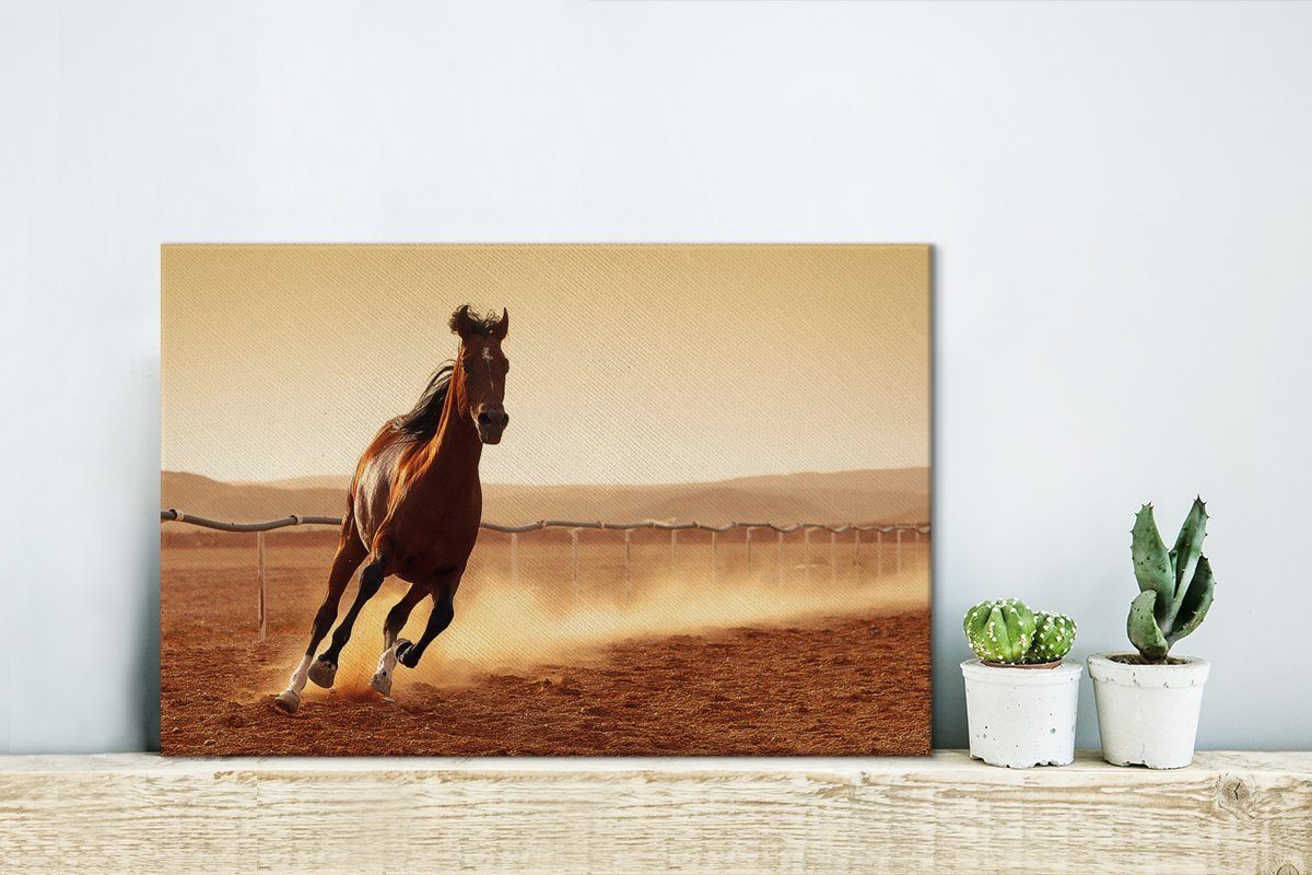 30x20 Aufhängefertig, St), Leinwandbilder, Galopp, - Wanddeko, cm Pferd Leinwandbild OneMillionCanvasses® Araber - Wandbild (1