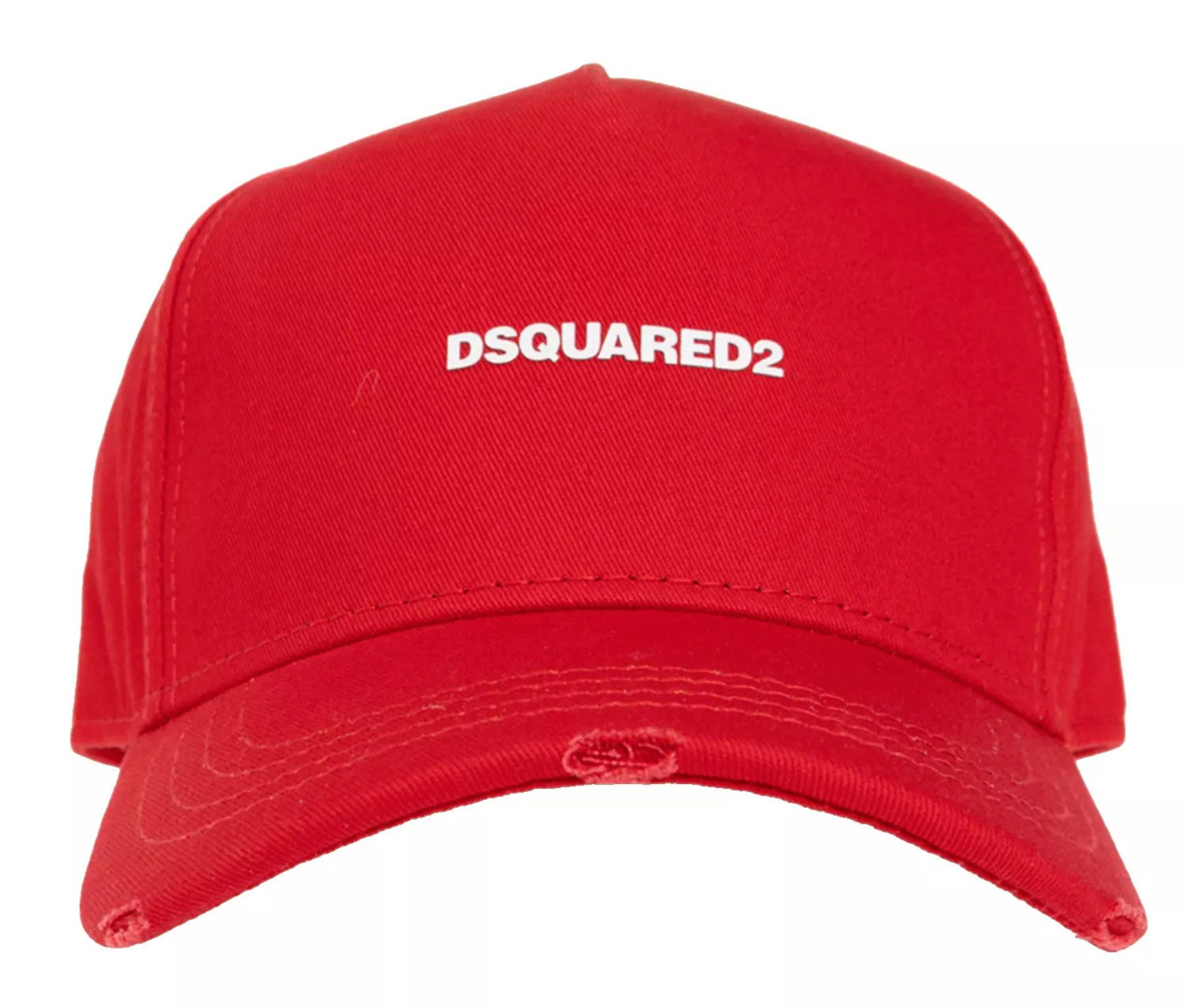 Dsquared2 Baseball Cap Mini Logo Icon Kappe Mütze Cap Basebalkappe Destroyed-Details für einen authentischen Used-Look