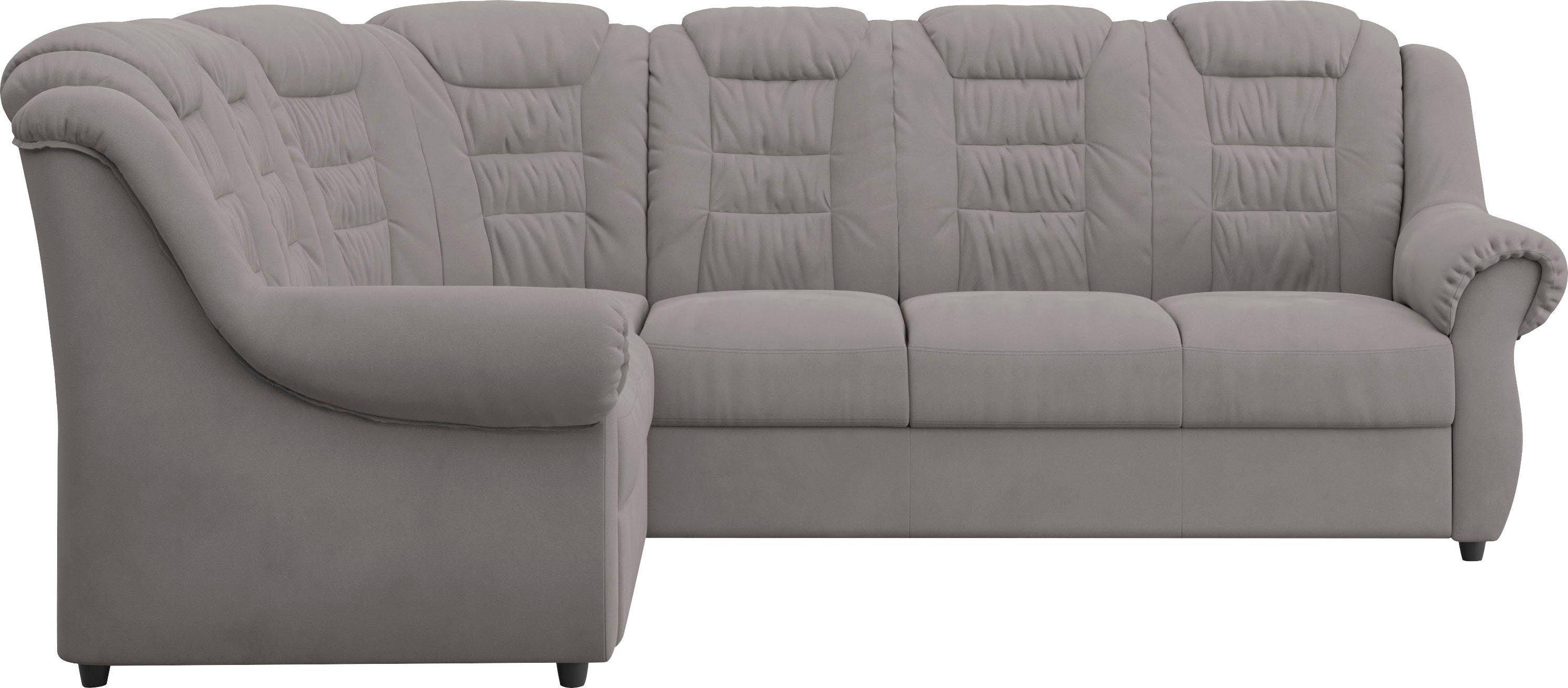 Home affaire Ecksofa Boston L-Form, mit hoher Rückenlehne, wahlweise mit Bettfunktion & Stauraum