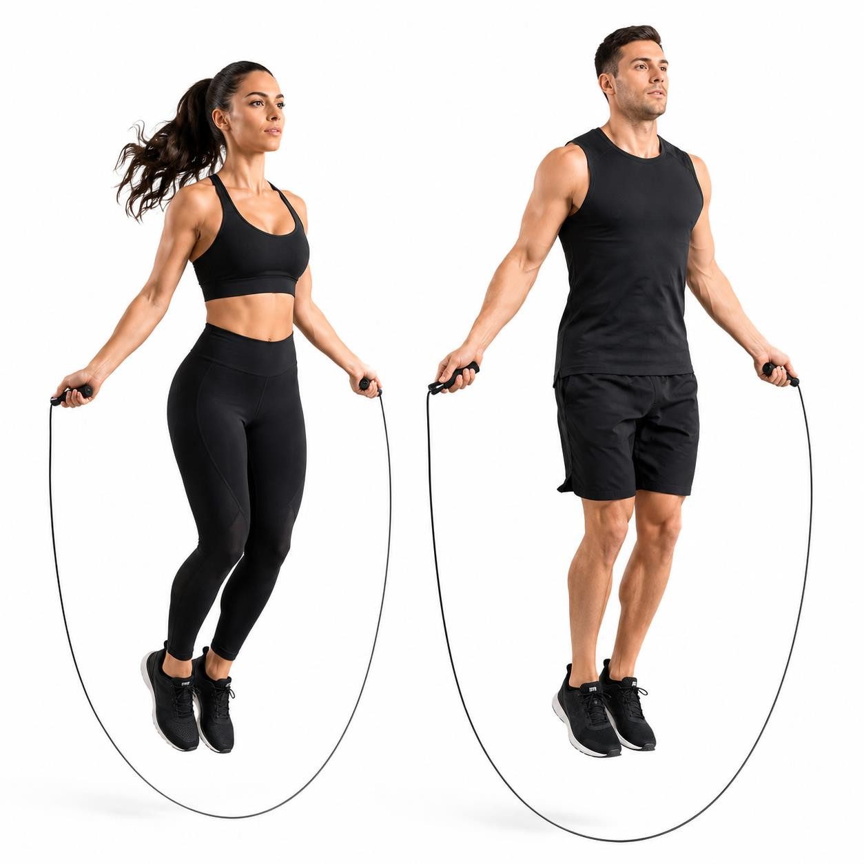 BAYLI Kurzhantel 2er Set - Springseil 280 cm Fitness Seilspringen für Erwachsene –