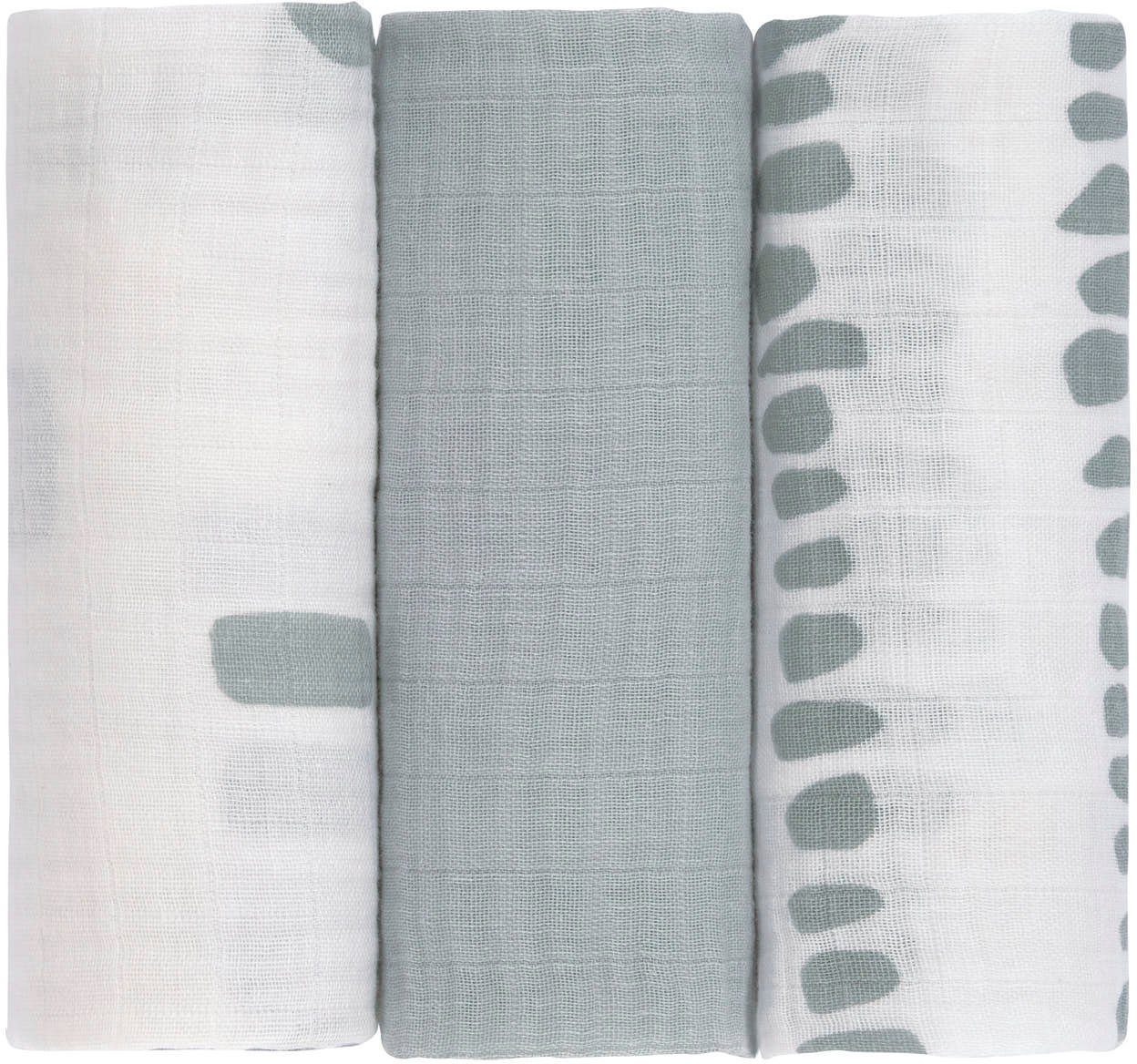 LÄSSIG Stoffwindeln Mulltuch-Set M, Strokes silver grey (Set, 3-St)
